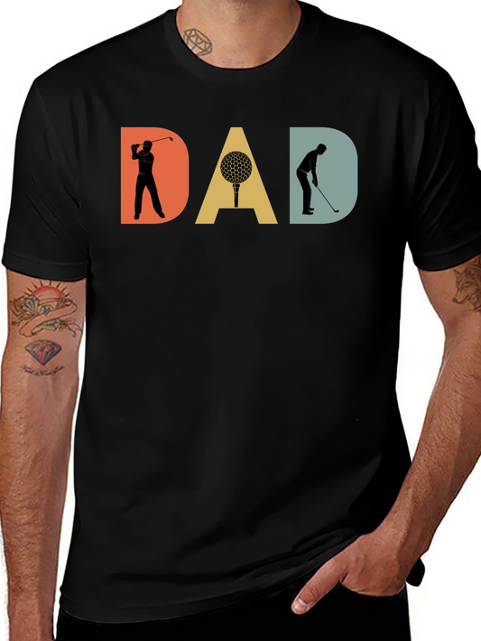 DAD Golf T-Shirt | Mens Black Tee | Golfer Gift