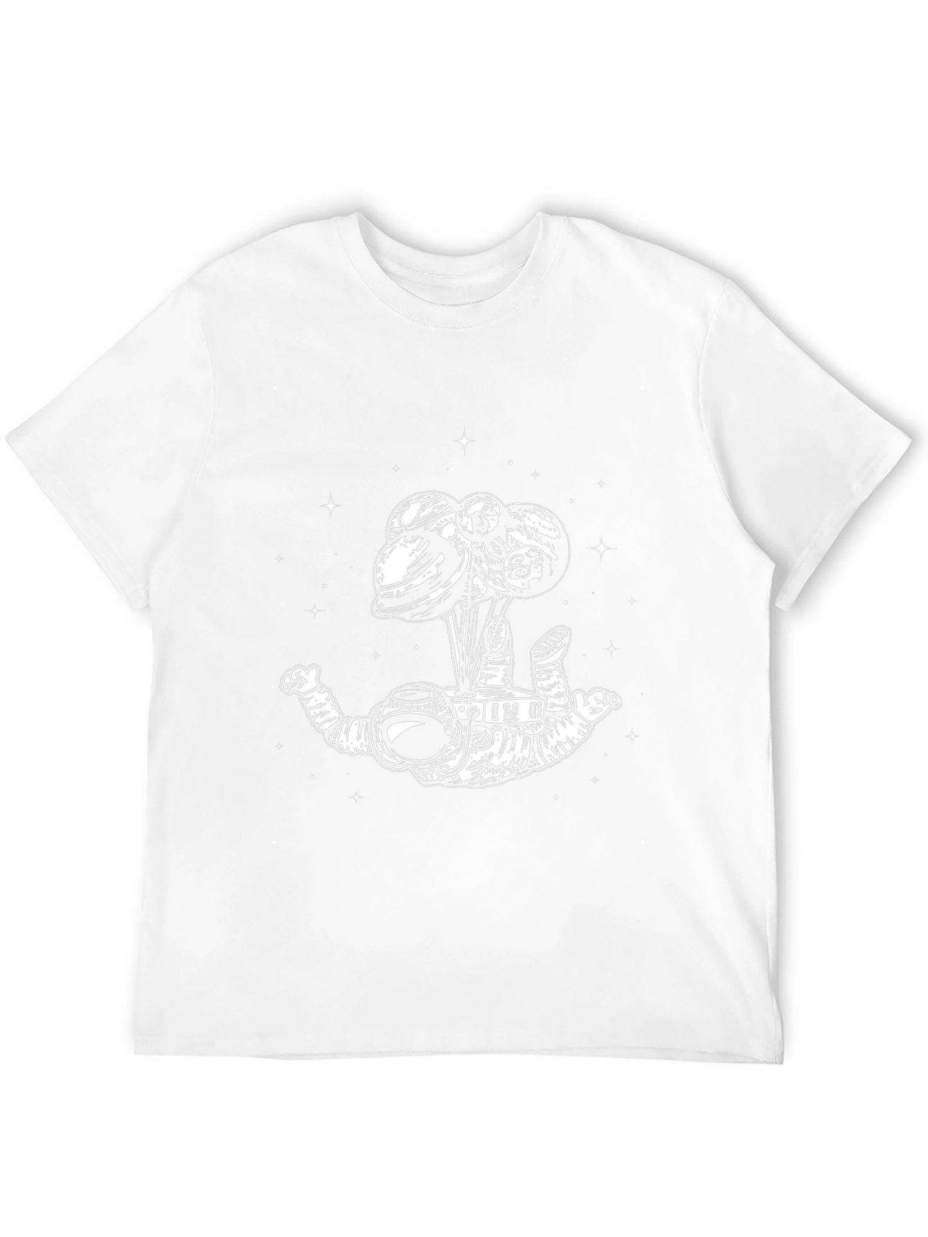 Astronaut Planets T-Shirt - Graphic Black Tee