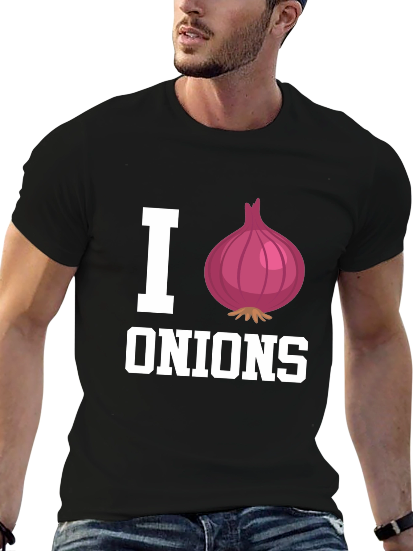 I Love Onions Black Graphic Tee