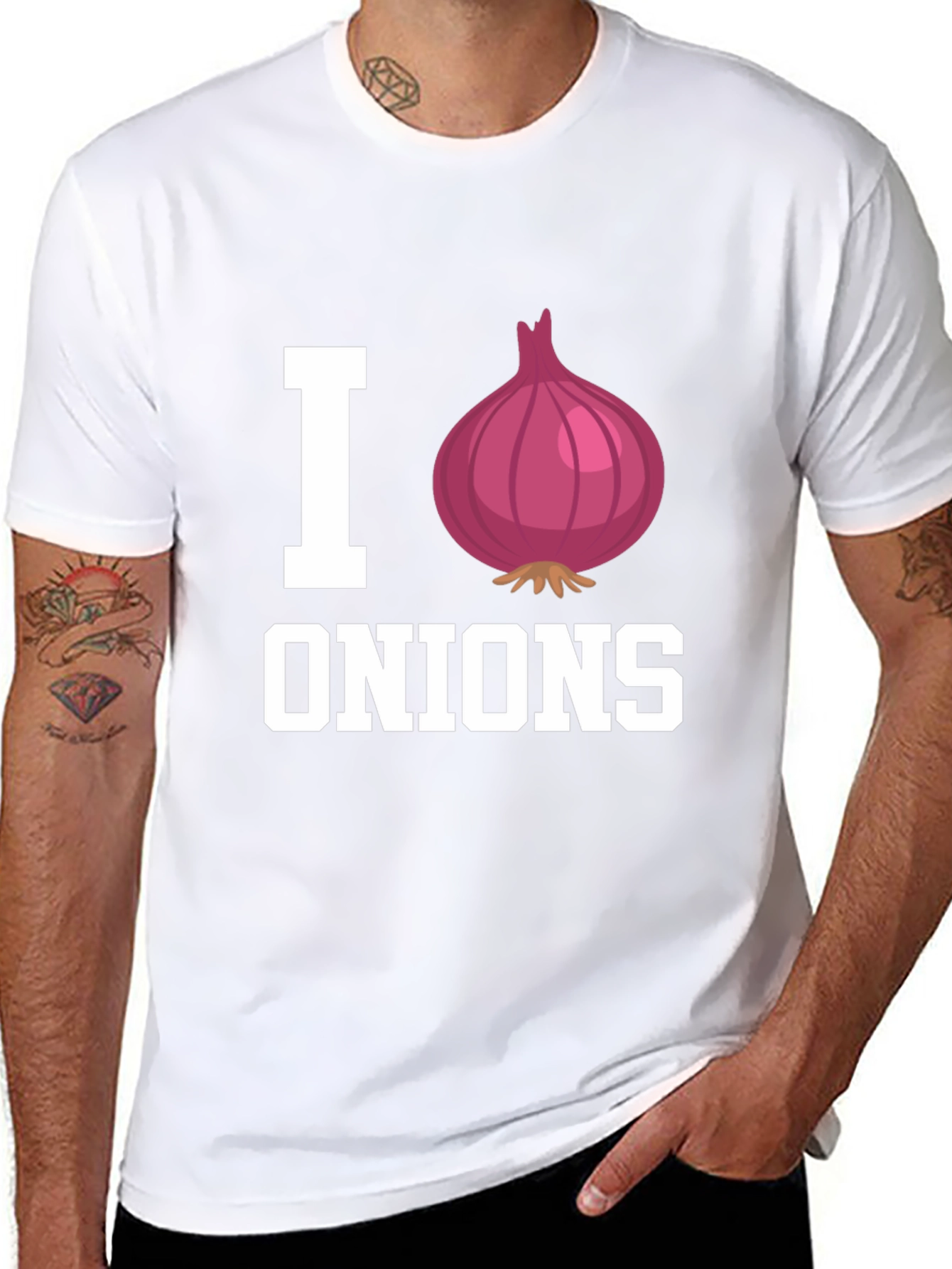 I Love Onions Black Graphic Tee