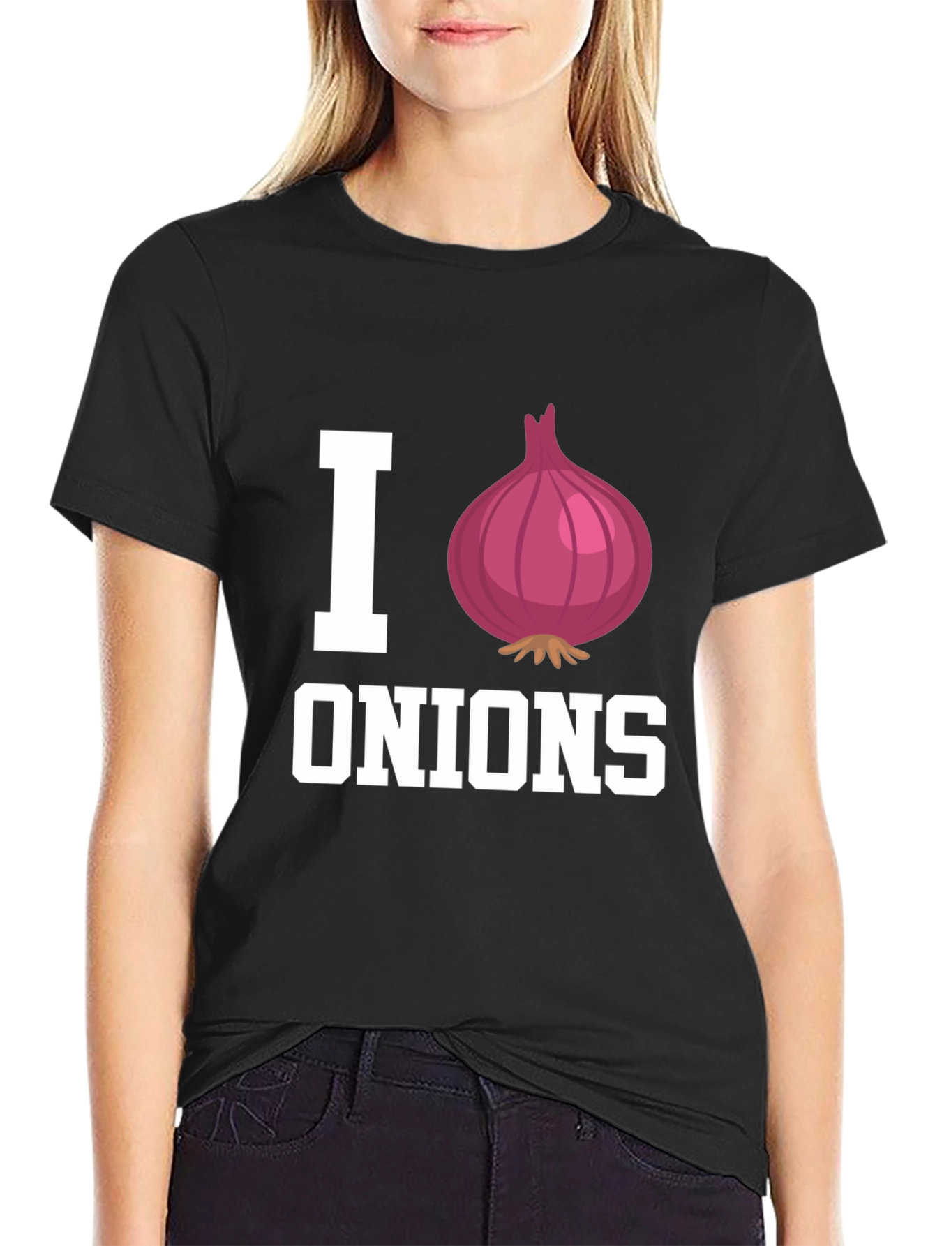 I Love Onions Black Graphic Tee