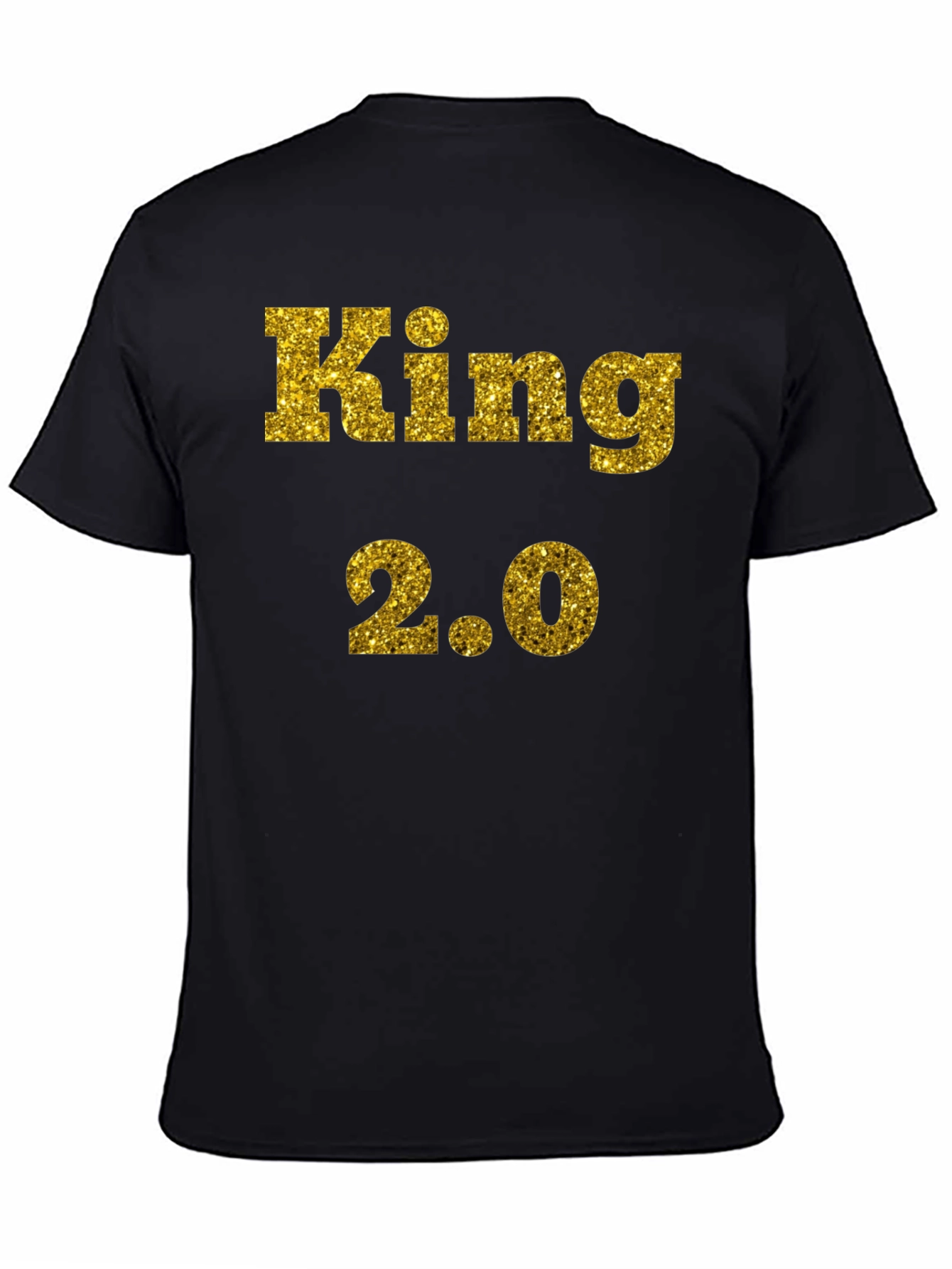 King 2.0 Glitter Print T-Shirt - Black