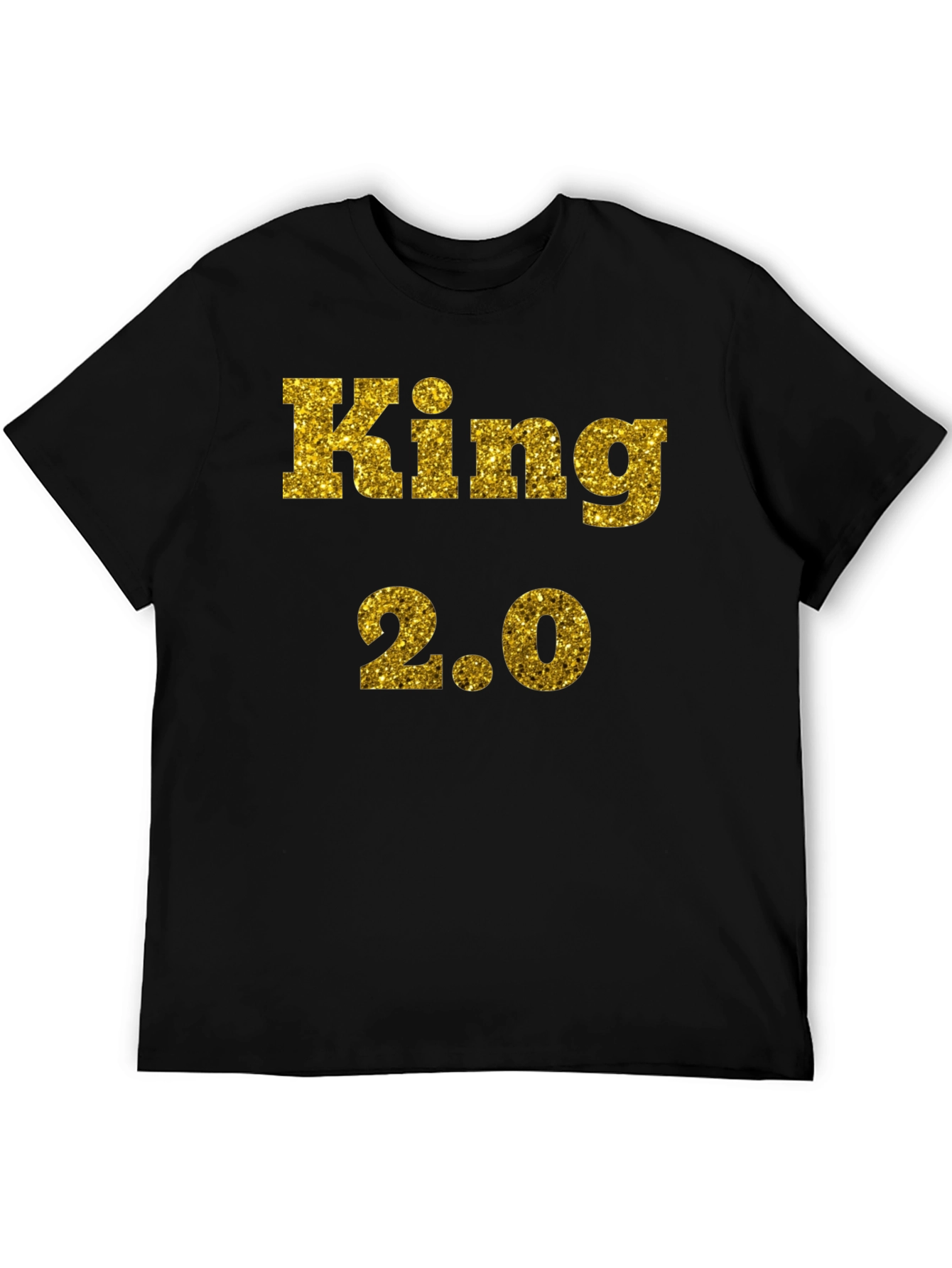 King 2.0 Glitter Print T-Shirt - Black