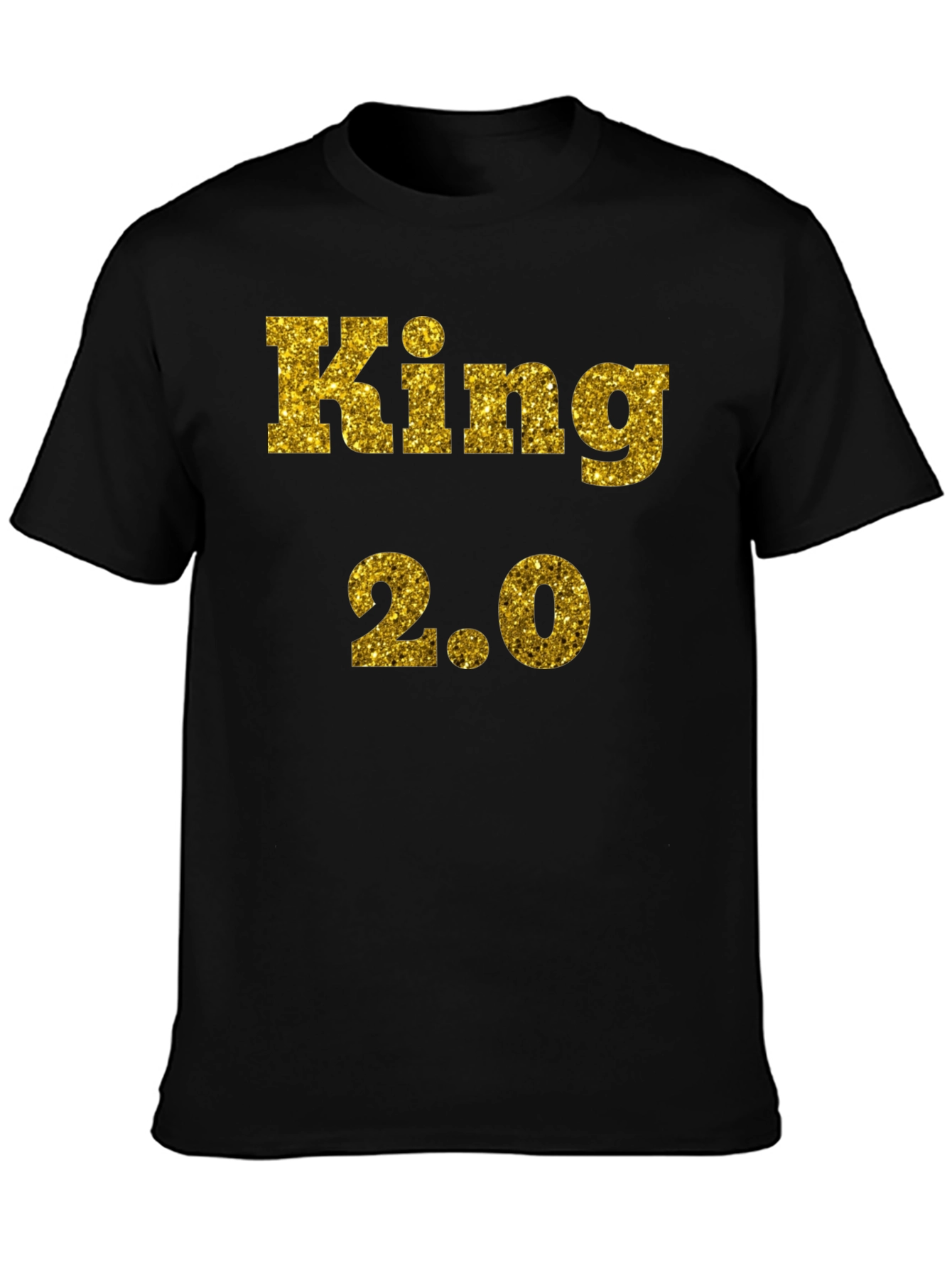 King 2.0 Glitter Print T-Shirt - Black