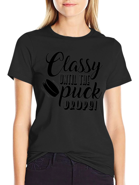 Classy Hockey Fan Black T-Shirt