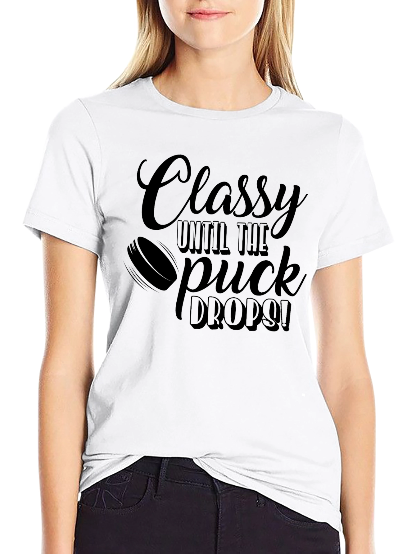 Classy Hockey Fan Black T-Shirt