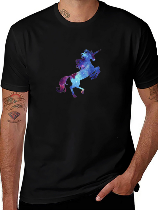 Galaxy Unicorn Graphic Tee - Soft Black T-Shirt