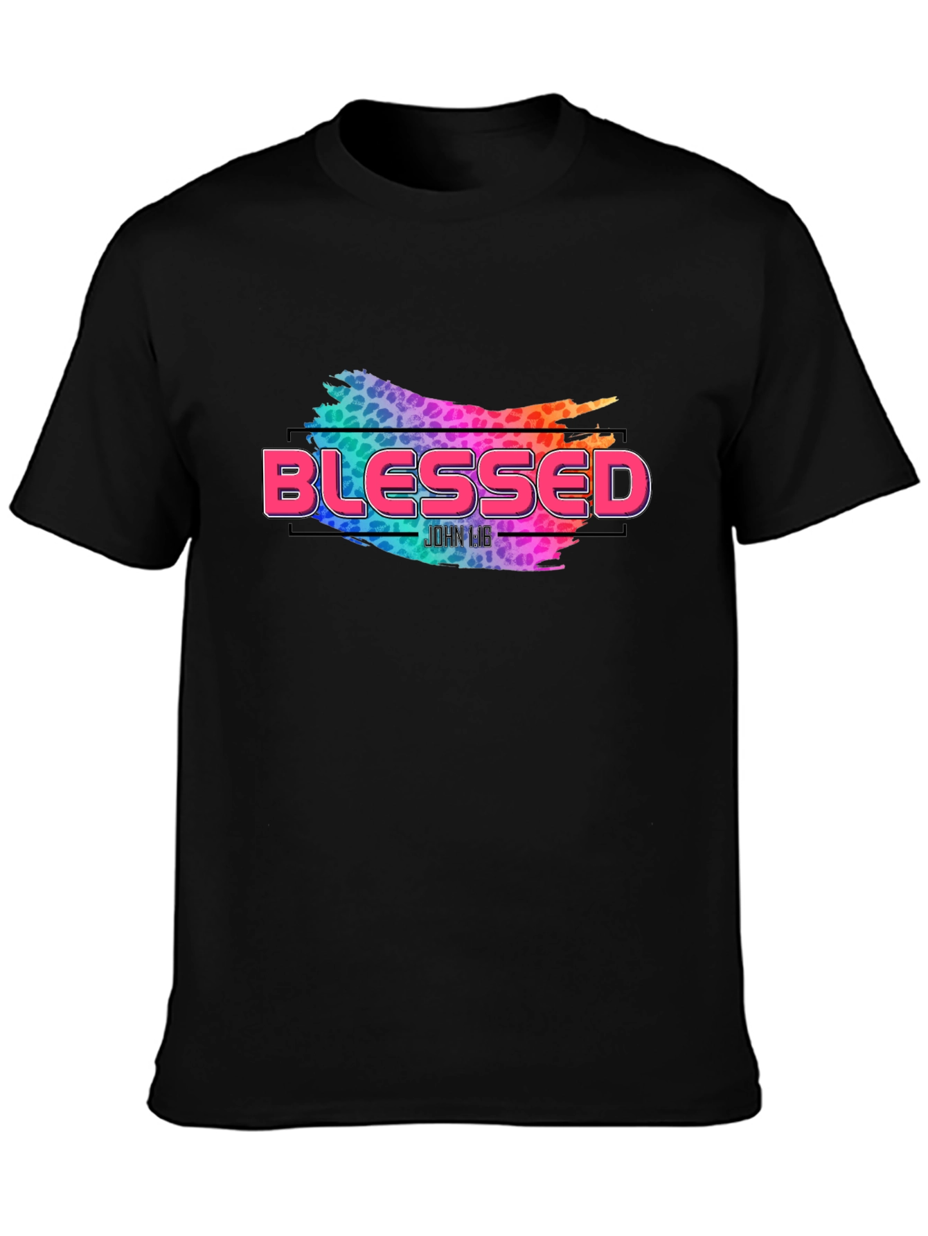 Blessed Graphic Print Black T-Shirt
