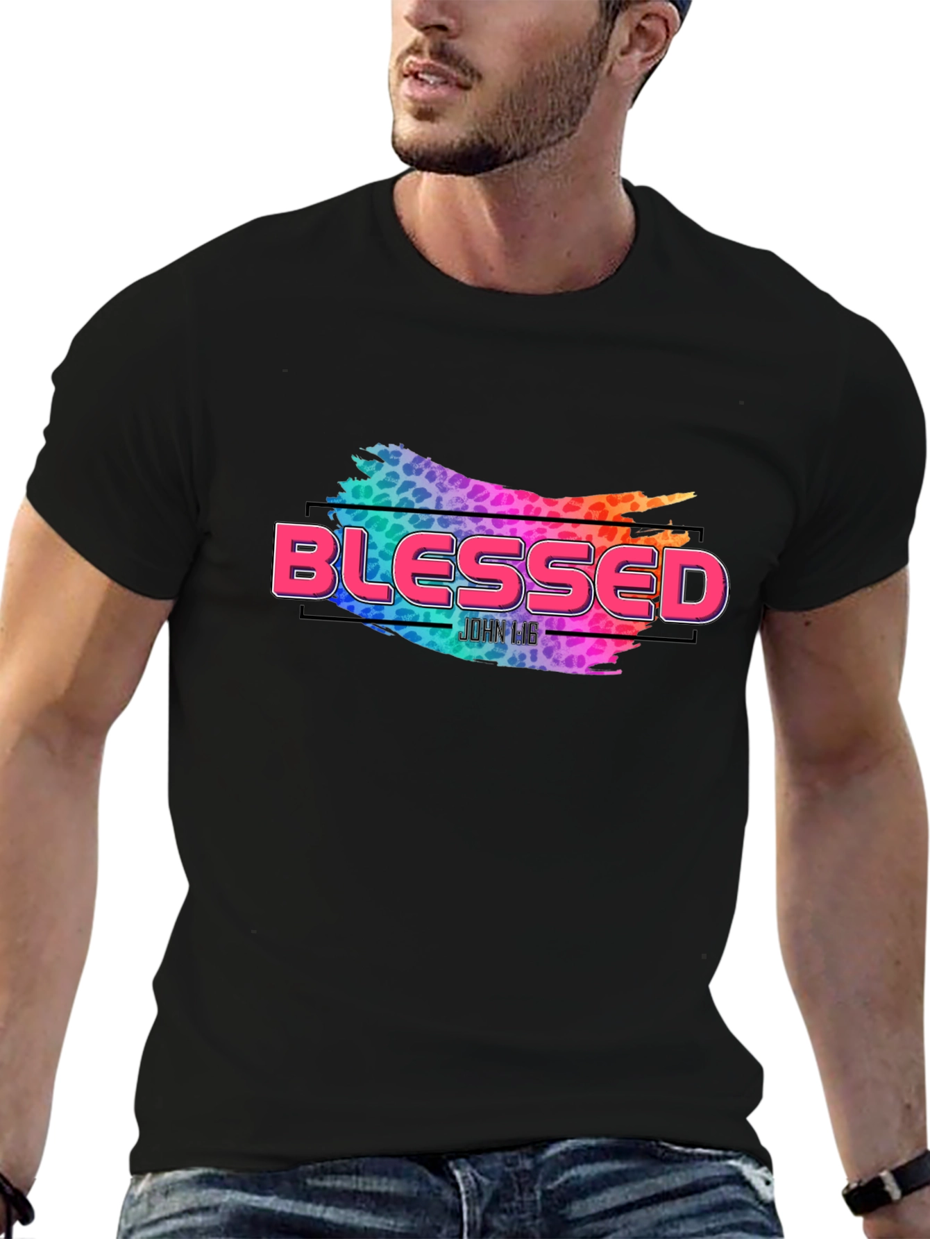 Blessed Graphic Print Black T-Shirt