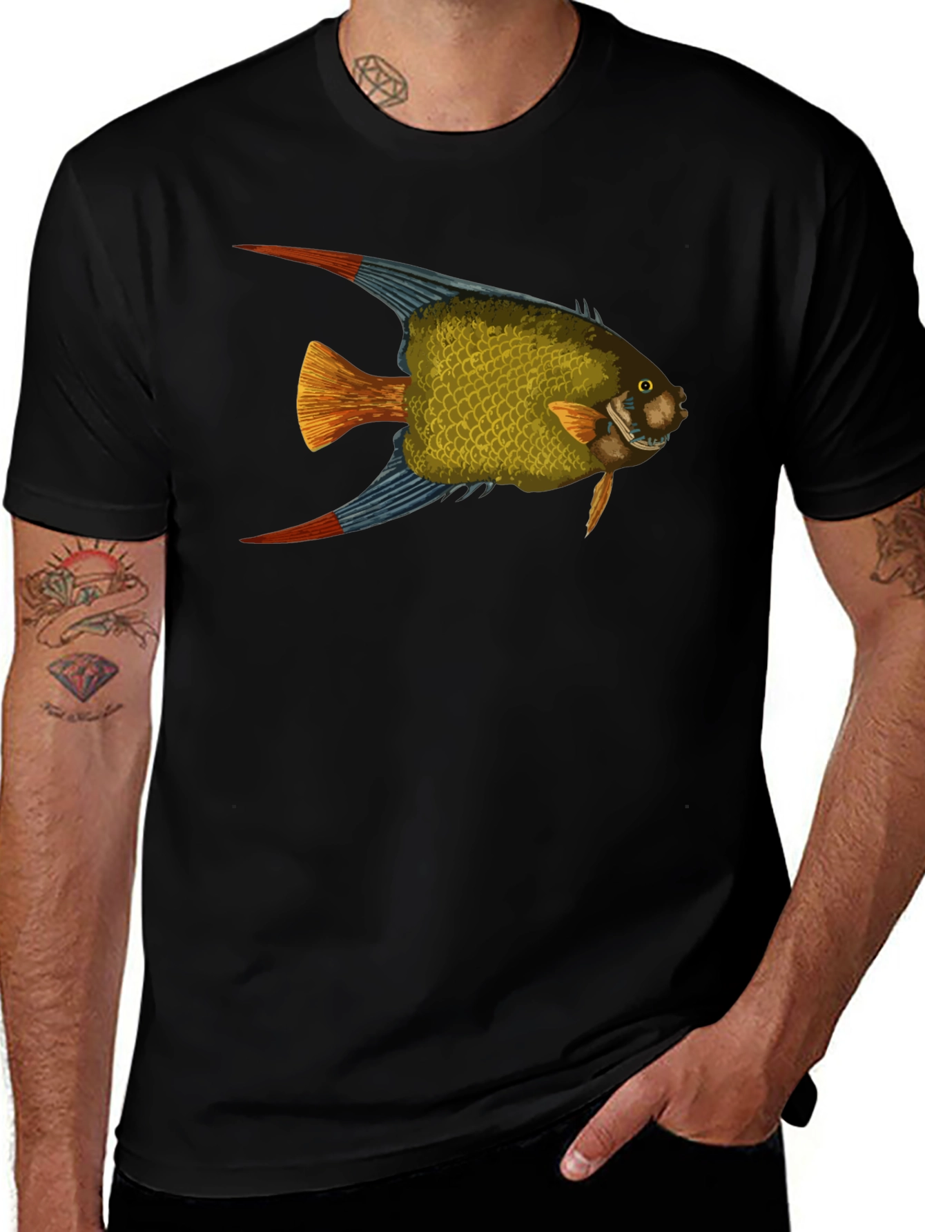 Fish Graphic Black T-Shirt