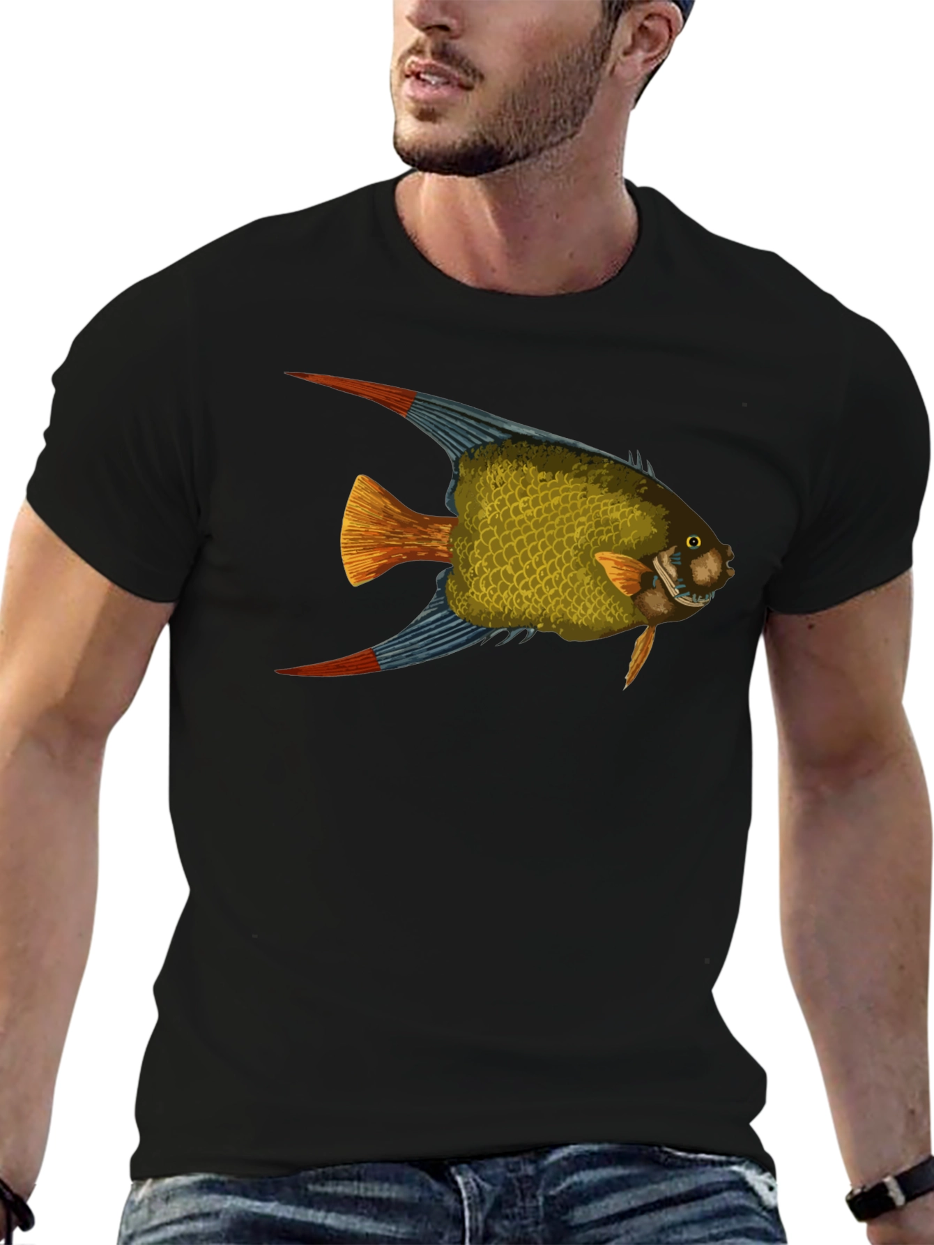 Fish Graphic Black T-Shirt