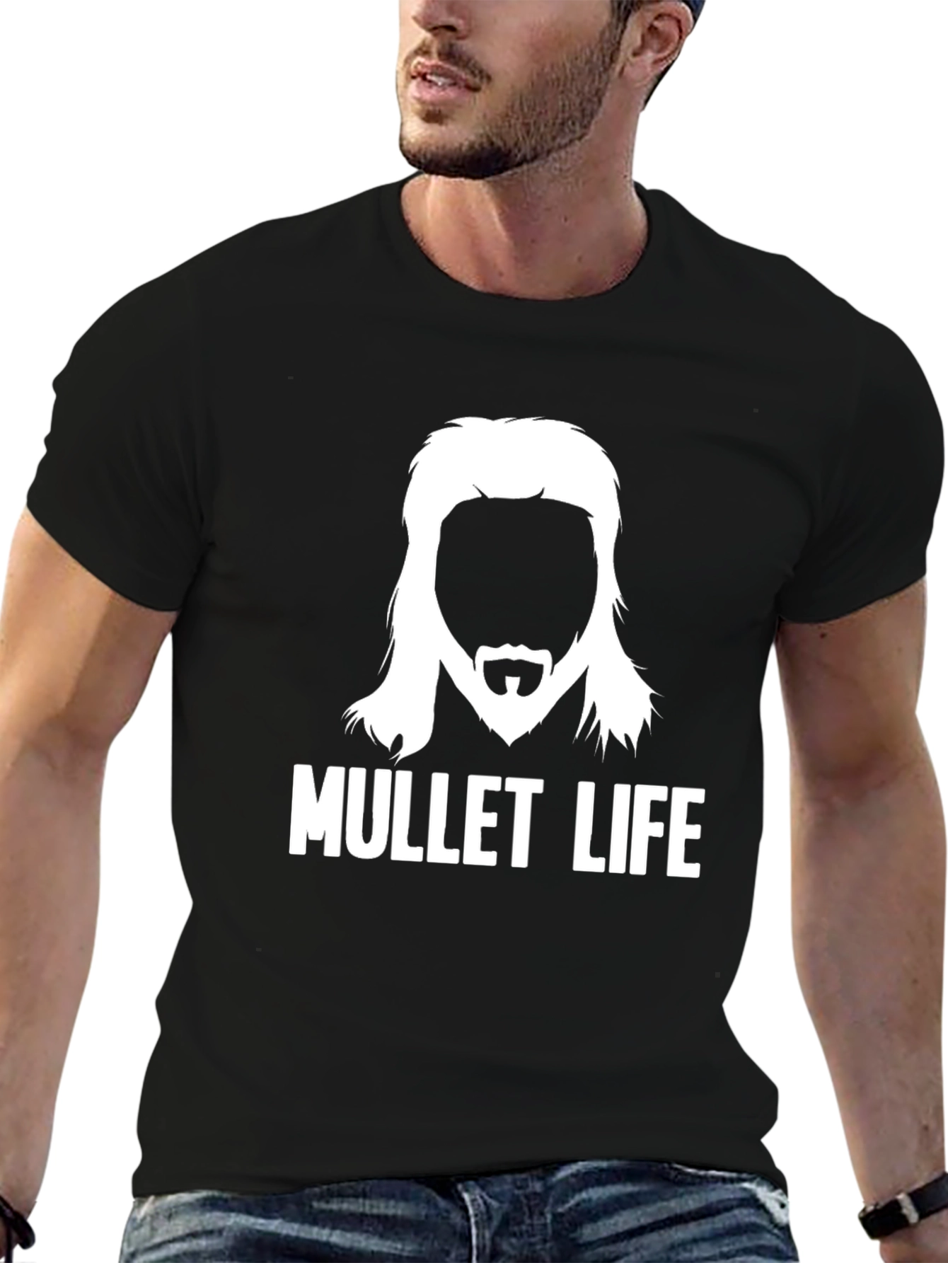 Mullet Life Graphic Tee - Retro Haircut Humor