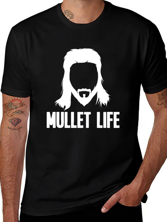 Mullet Life Graphic Tee - Retro Haircut Humor