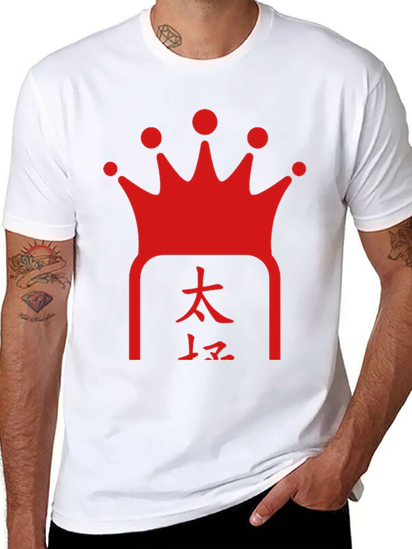 Crown & Kanji Graphic Tee - Black