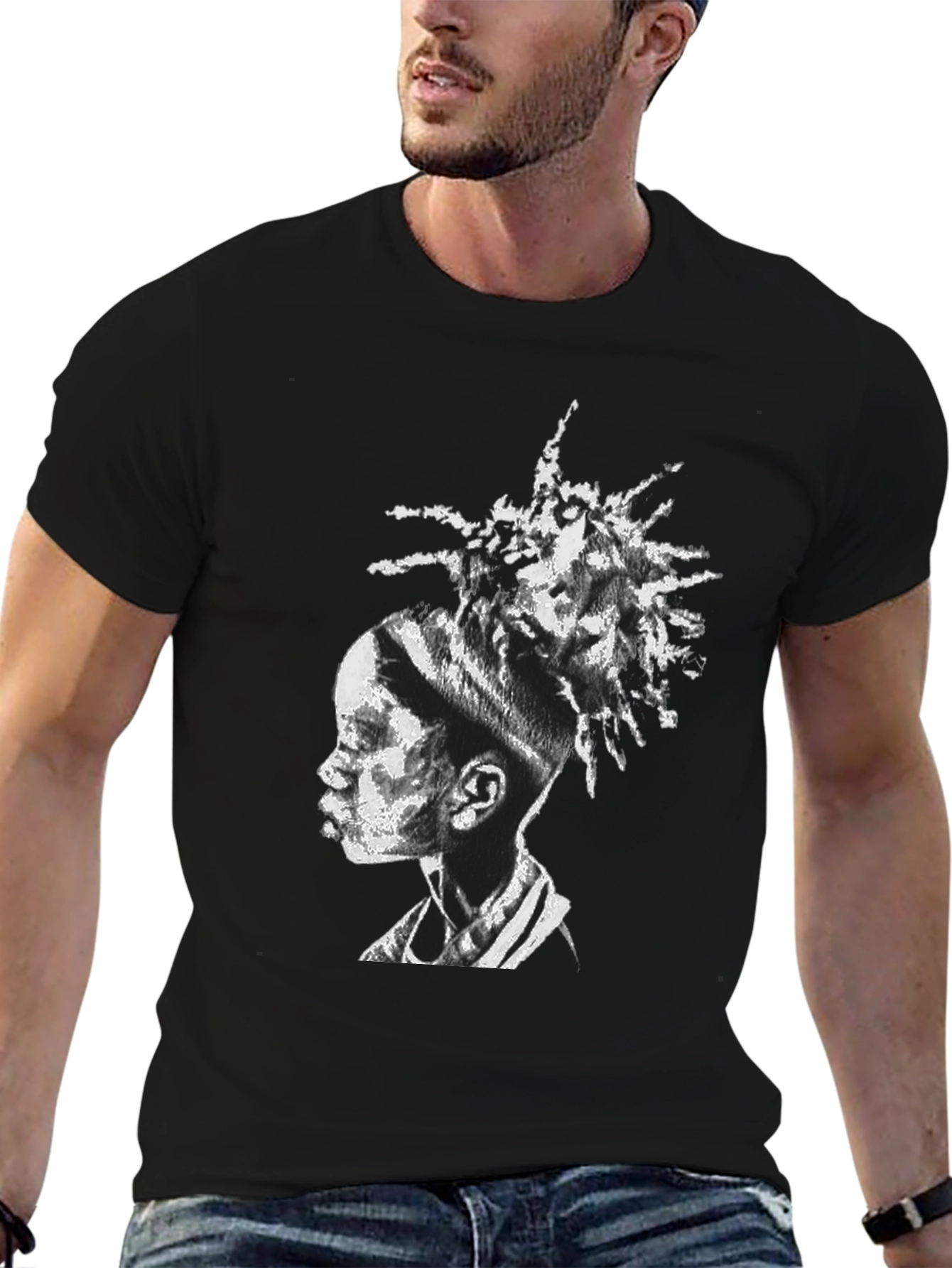 Unique Portrait Black T-Shirt