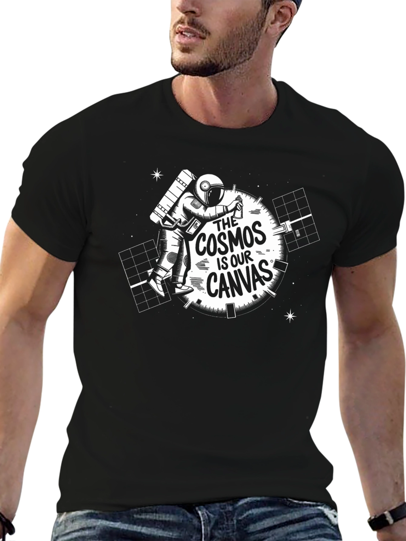 Cosmos Canvas Black Graphic Tee