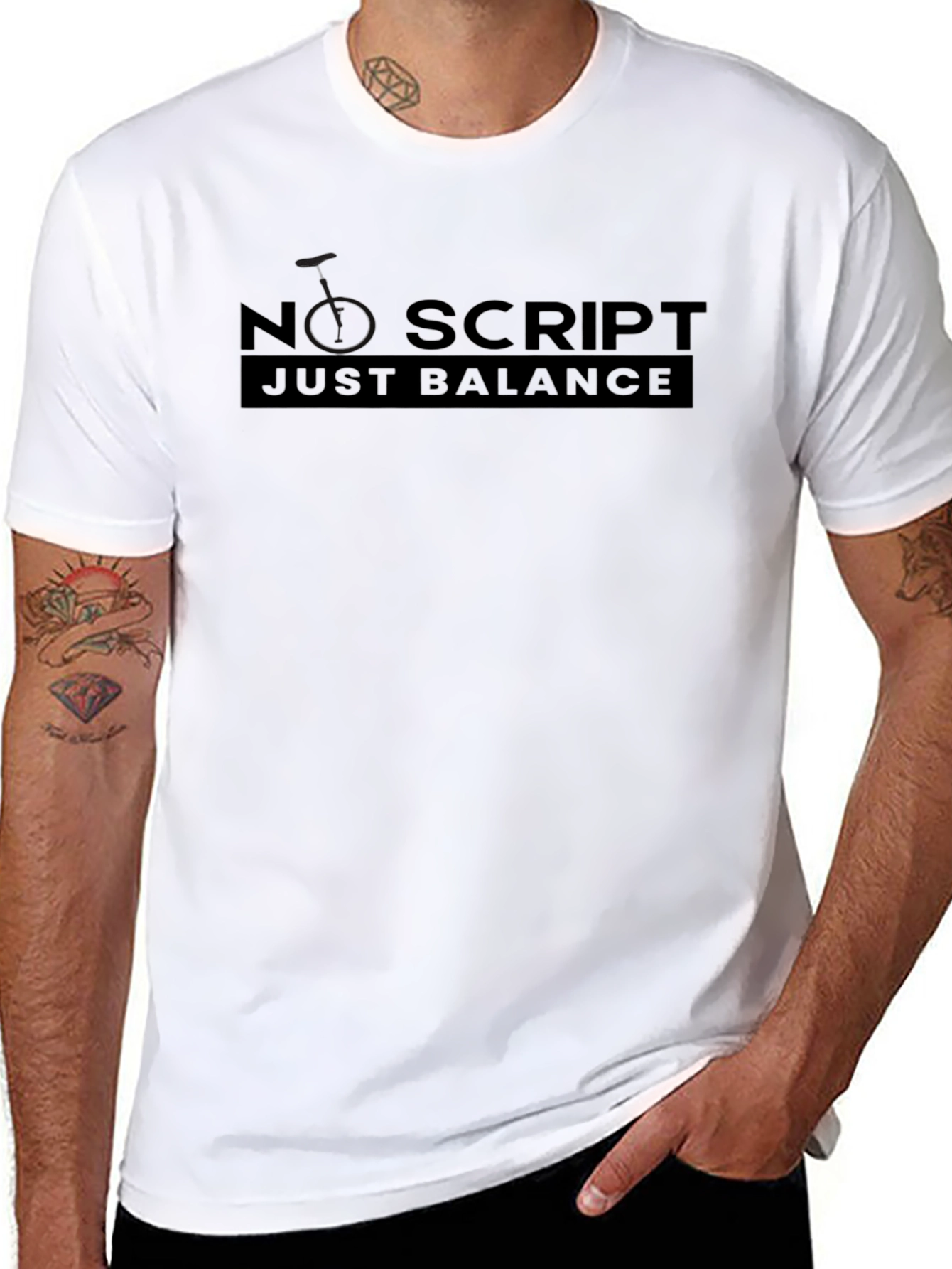 No Script Just Balance Graphic Tee - Black