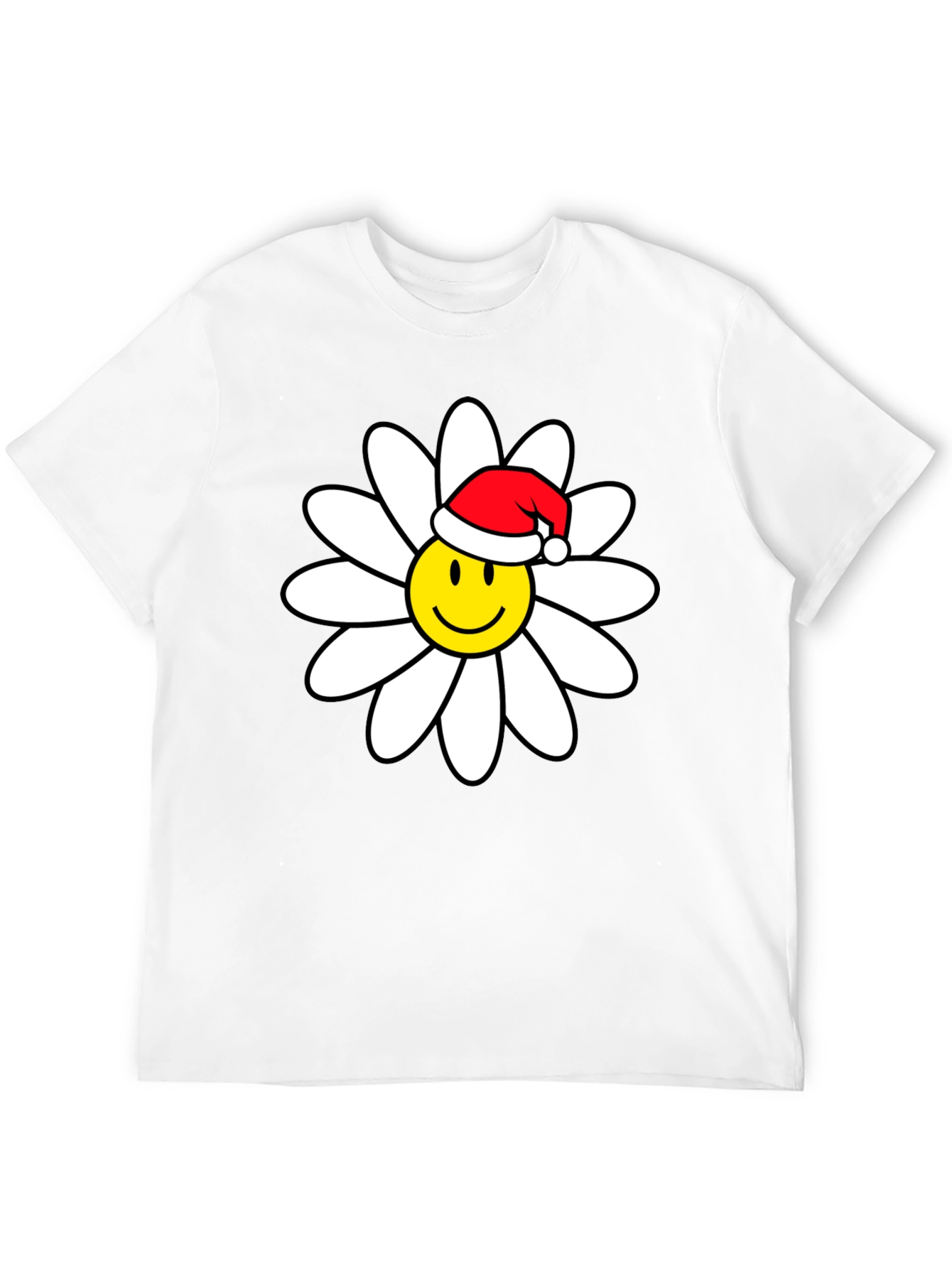 Daisy Smiley Face Santa Hat T-Shirt