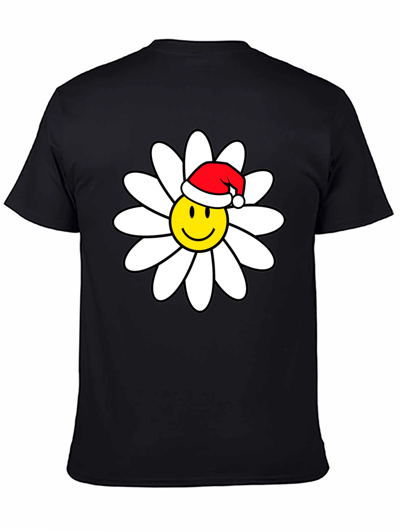 Daisy Smiley Face Santa Hat T-Shirt