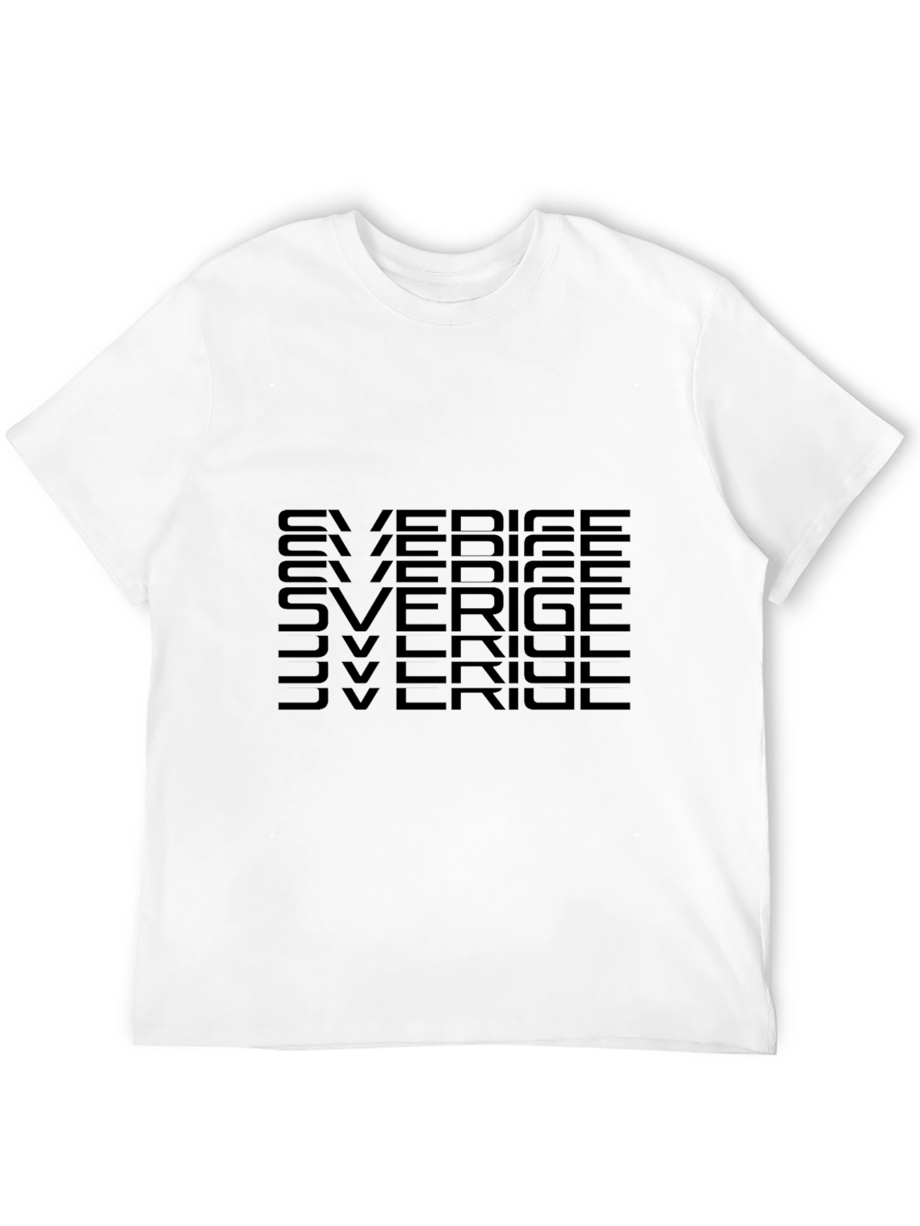 Sweden Sverige Text Graphic T-Shirt - Black
