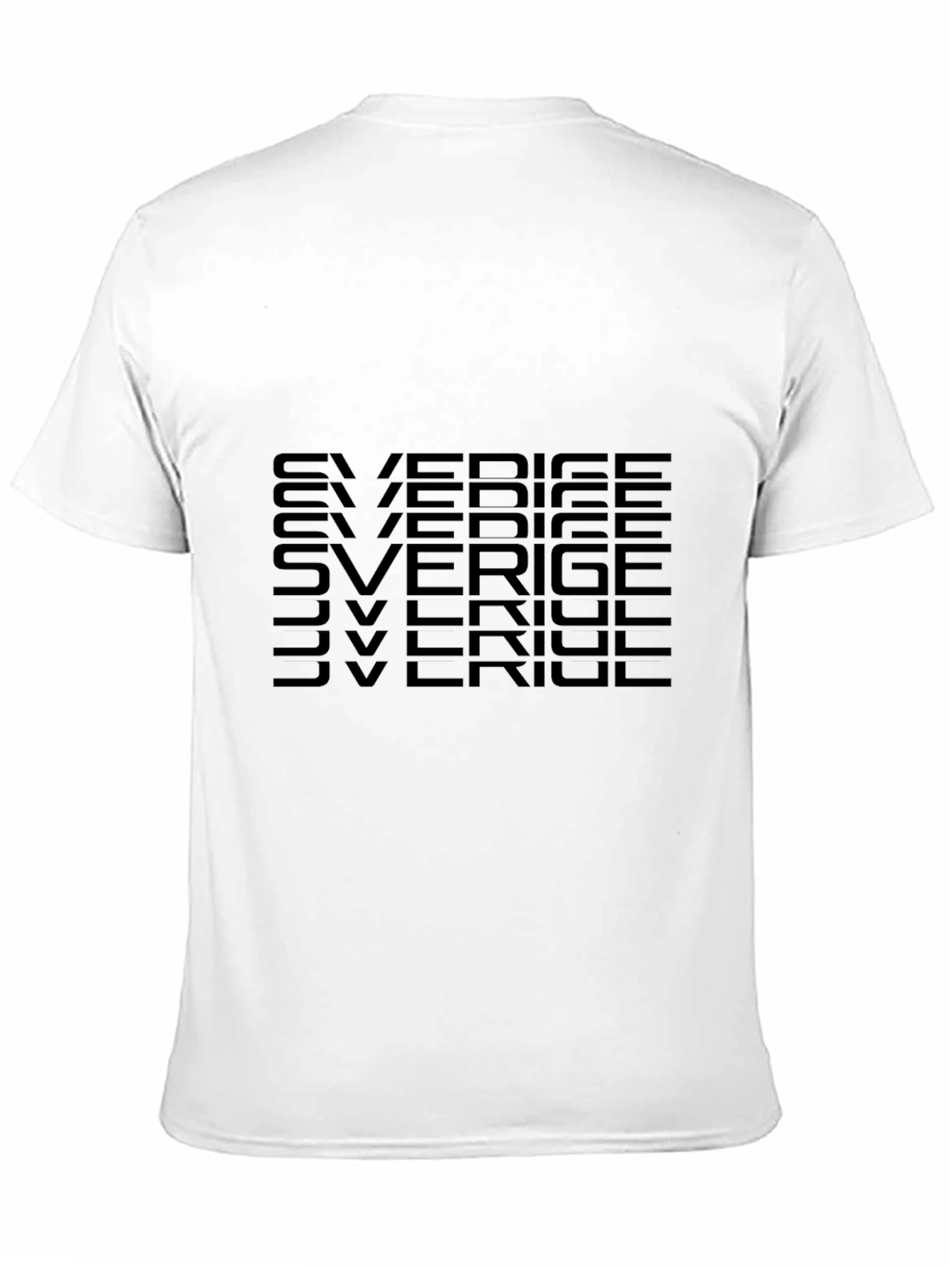 Sweden Sverige Text Graphic T-Shirt - Black