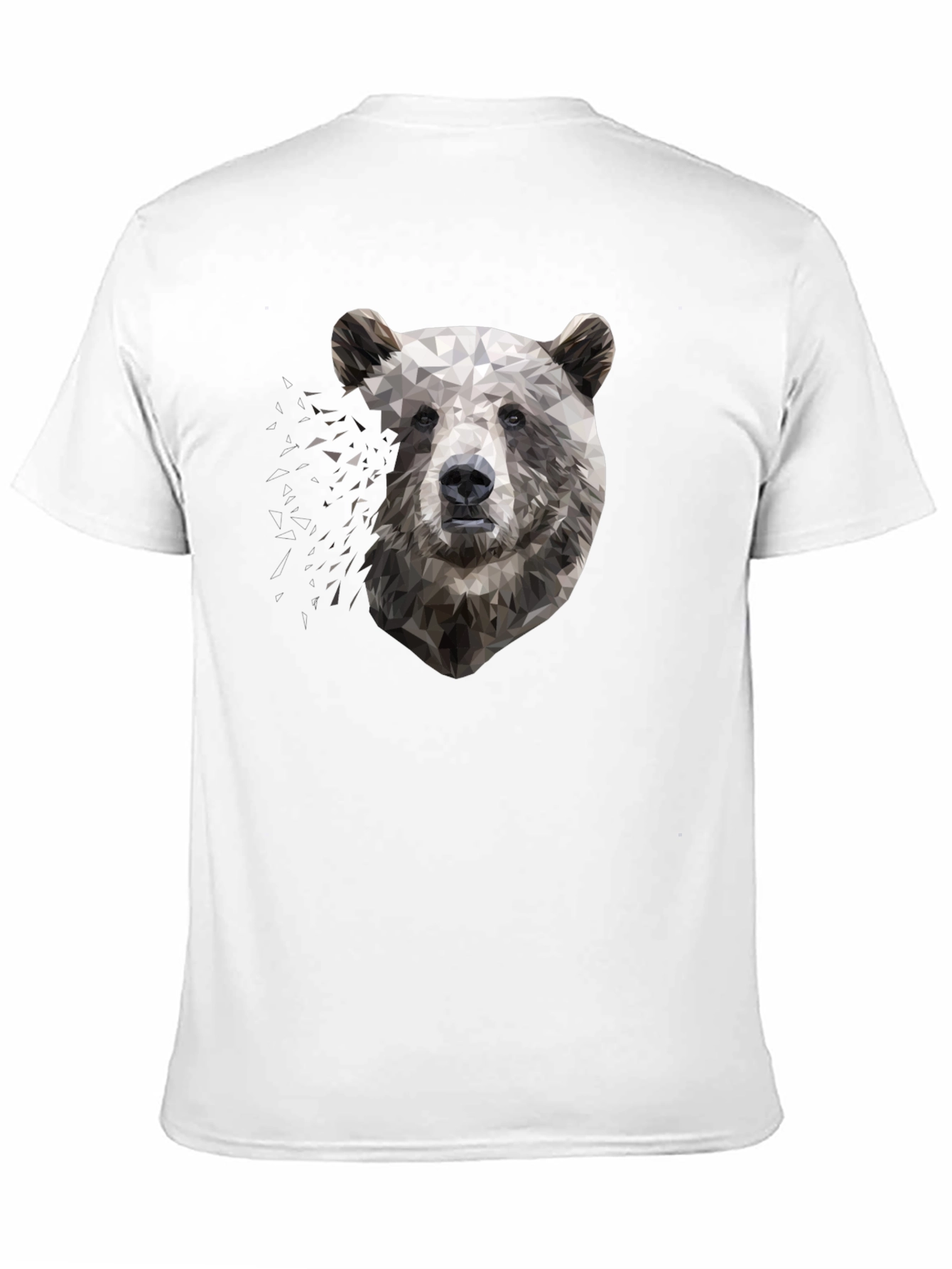 Geometric Bear Graphic Black T-Shirt