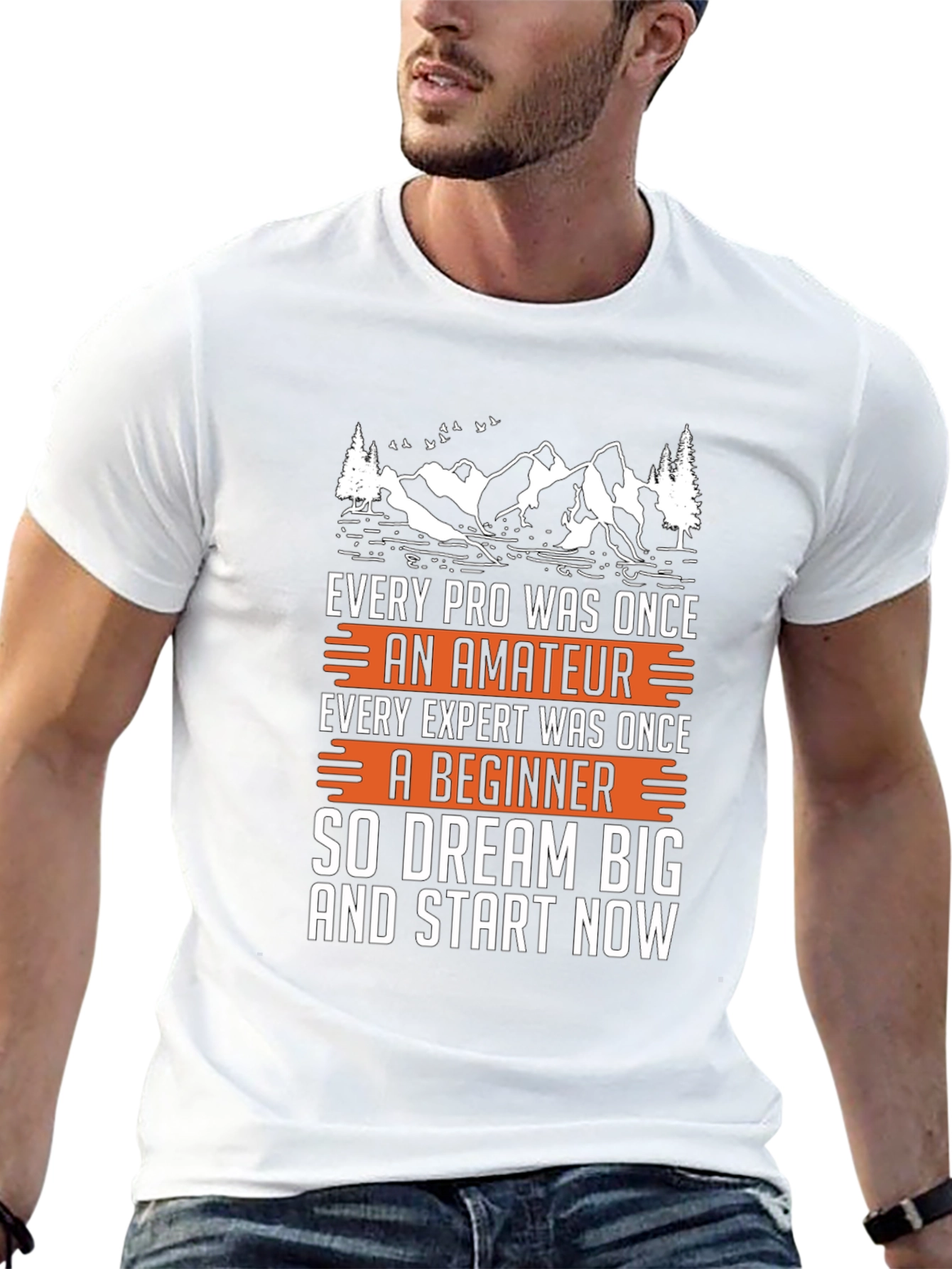 Motivational Black T-Shirt - Dream Big Start Now