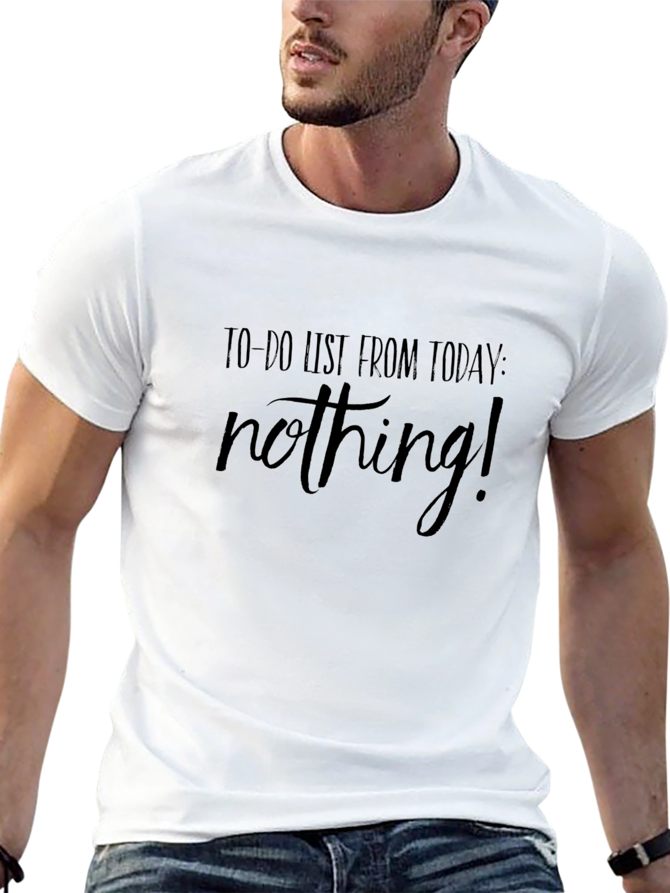 Funny To-Do List Nothing! Black Graphic T-Shirt
