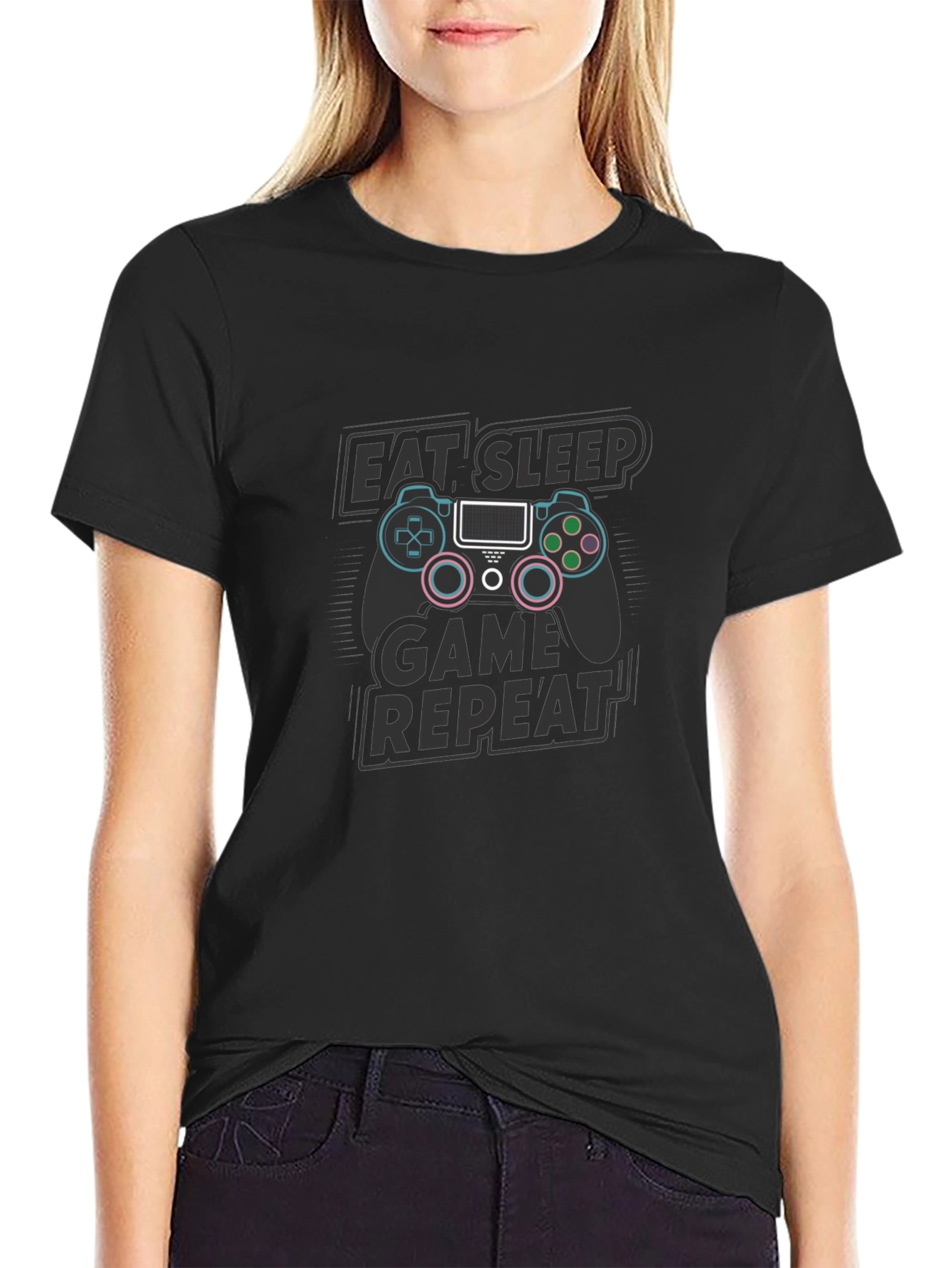 Eat Sleep Game Repeat T-Shirt - Gamer Style Tee