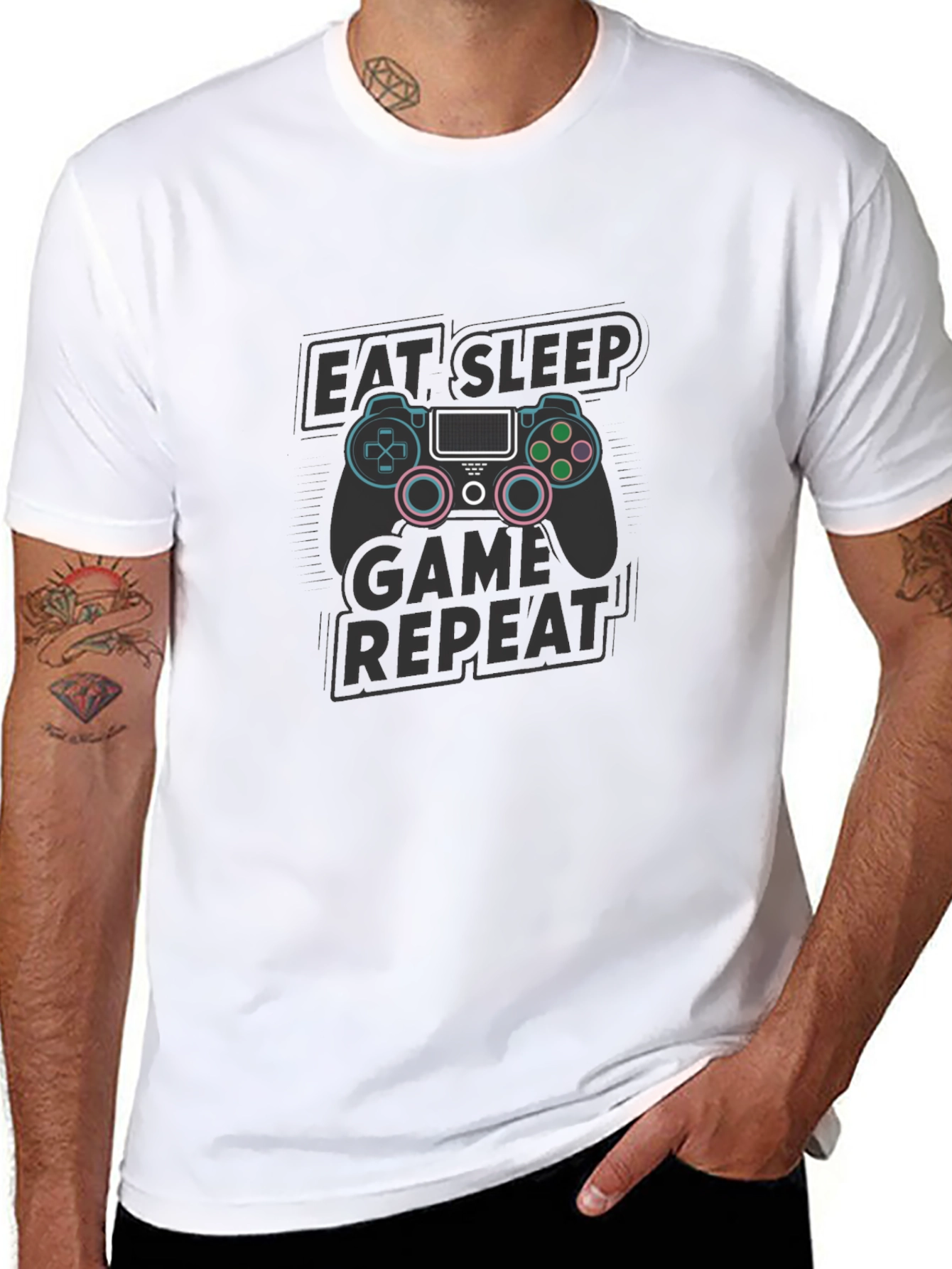 Eat Sleep Game Repeat T-Shirt - Gamer Style Tee
