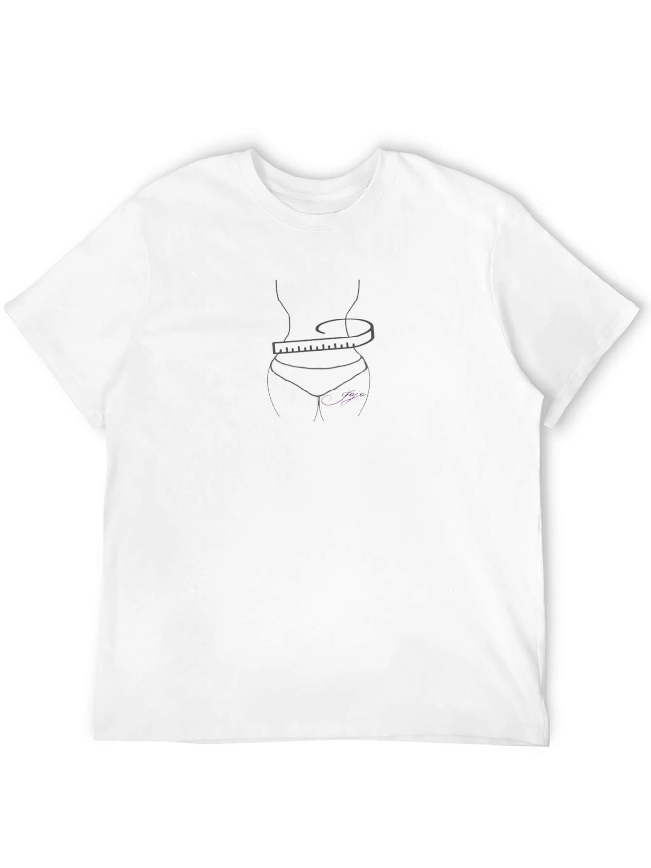 Slim Figure Tape Measure Graphic T-Shirt
