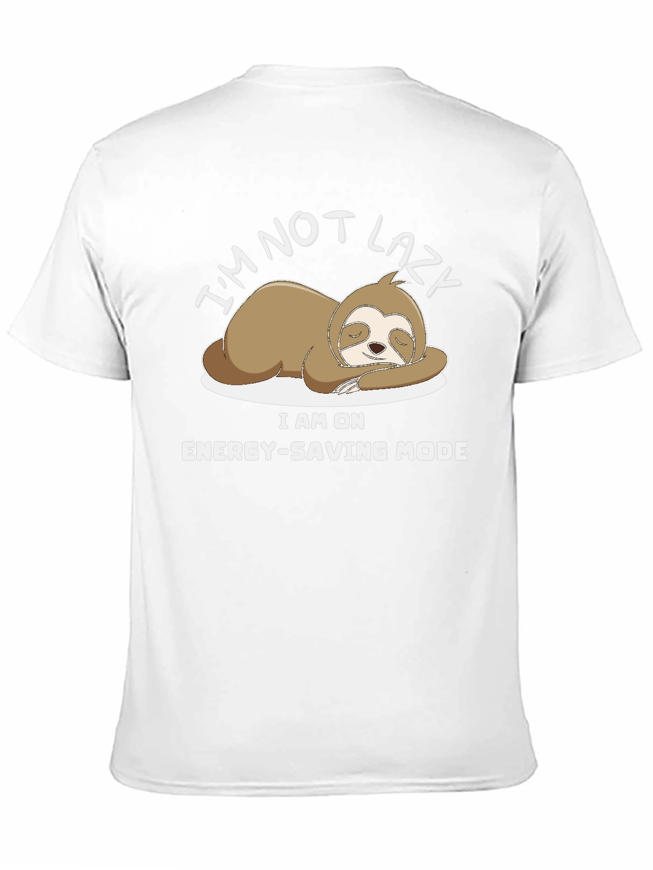 Lazy Sloth Energy-Saving Mode Black T-Shirt