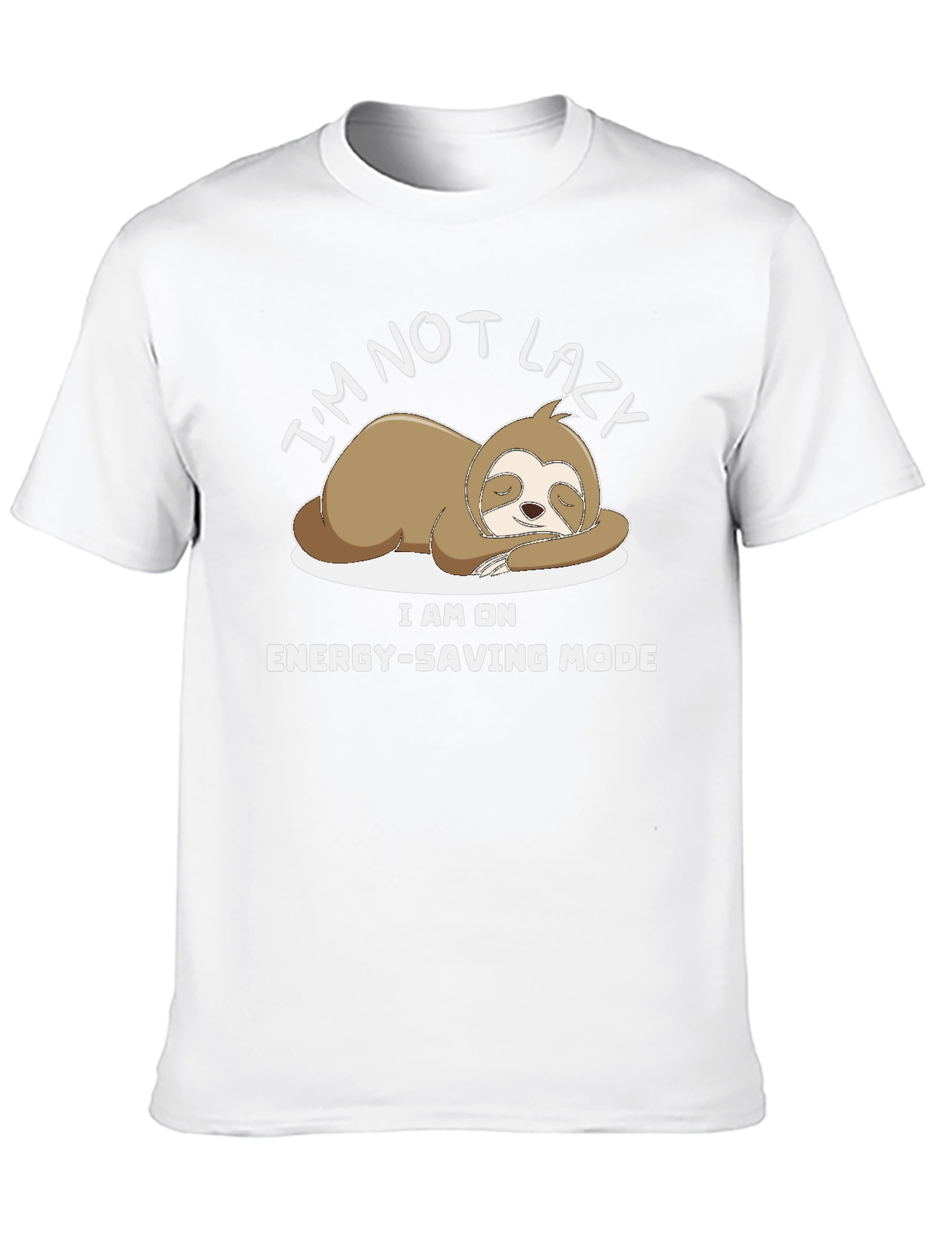 Lazy Sloth Energy-Saving Mode Black T-Shirt
