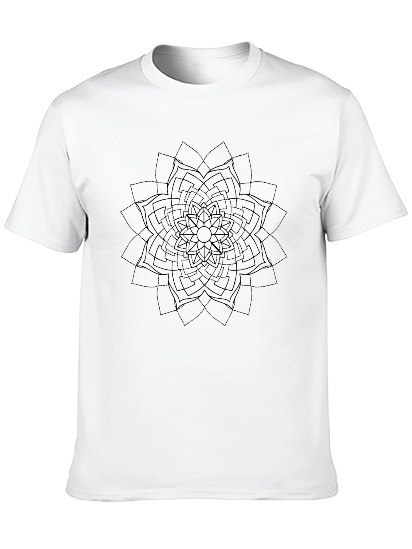 Mens Black T-Shirt with Mandala Design