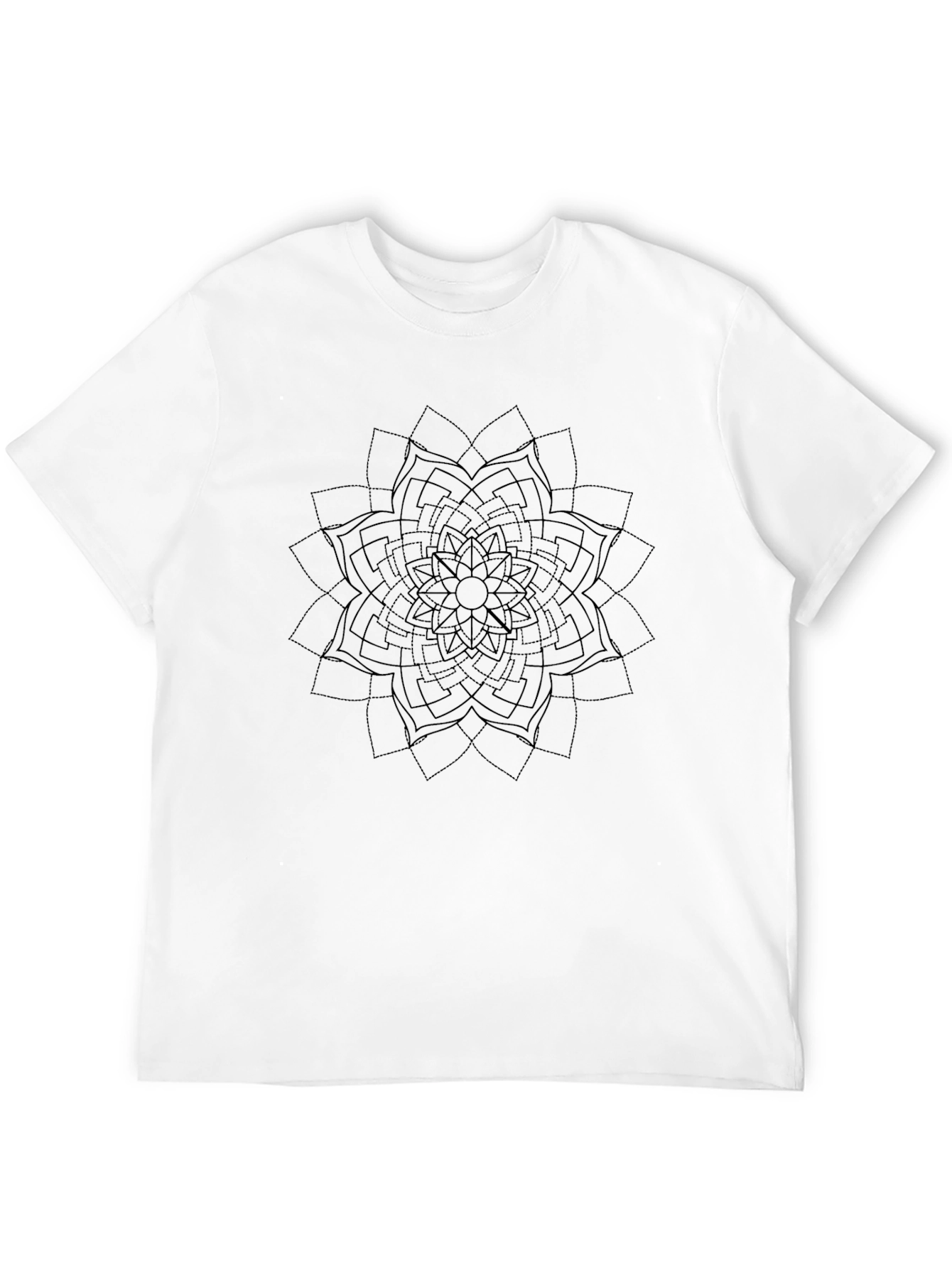 Mens Black T-Shirt with Mandala Design