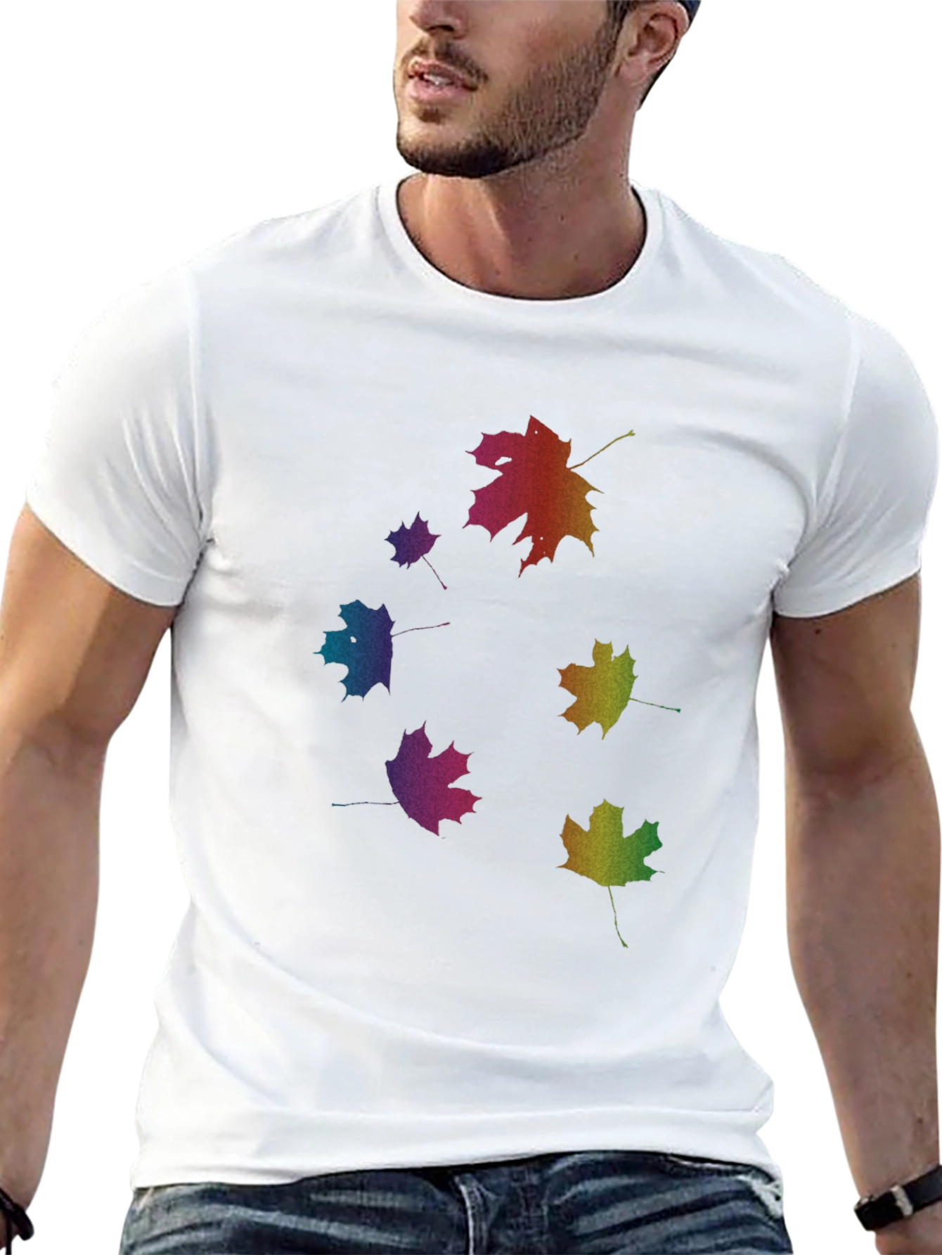 Rainbow Leaf T-Shirt - Nature Inspired Tee