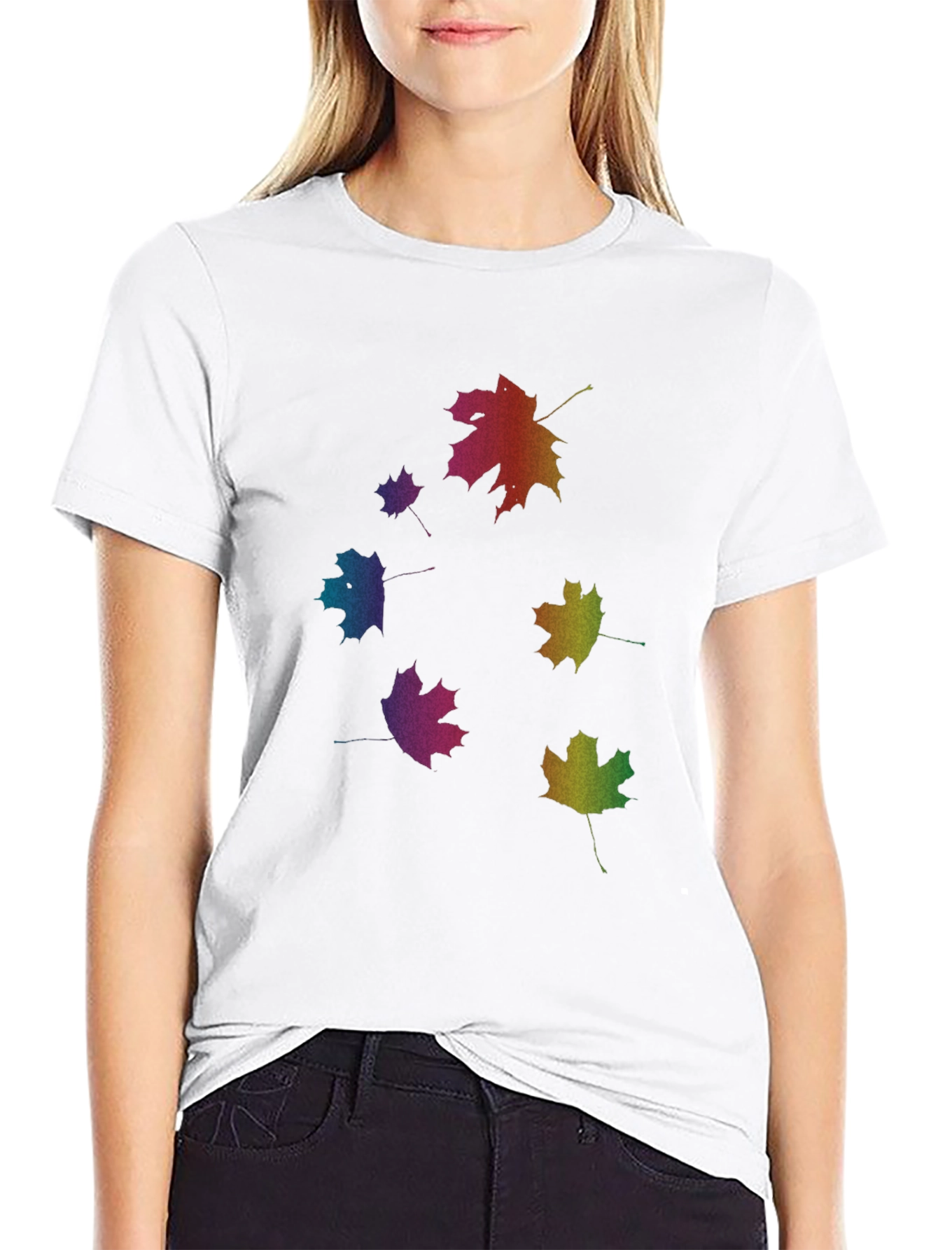 Rainbow Leaf T-Shirt - Nature Inspired Tee