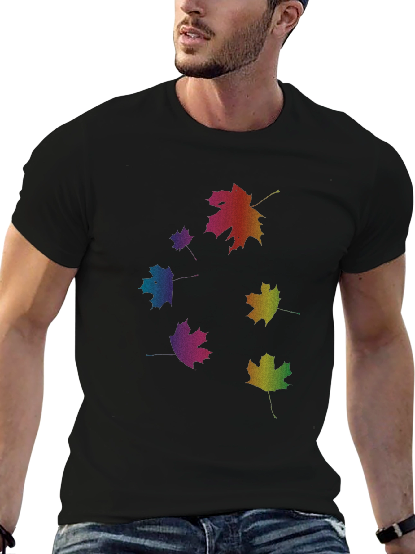 Rainbow Leaf T-Shirt - Nature Inspired Tee