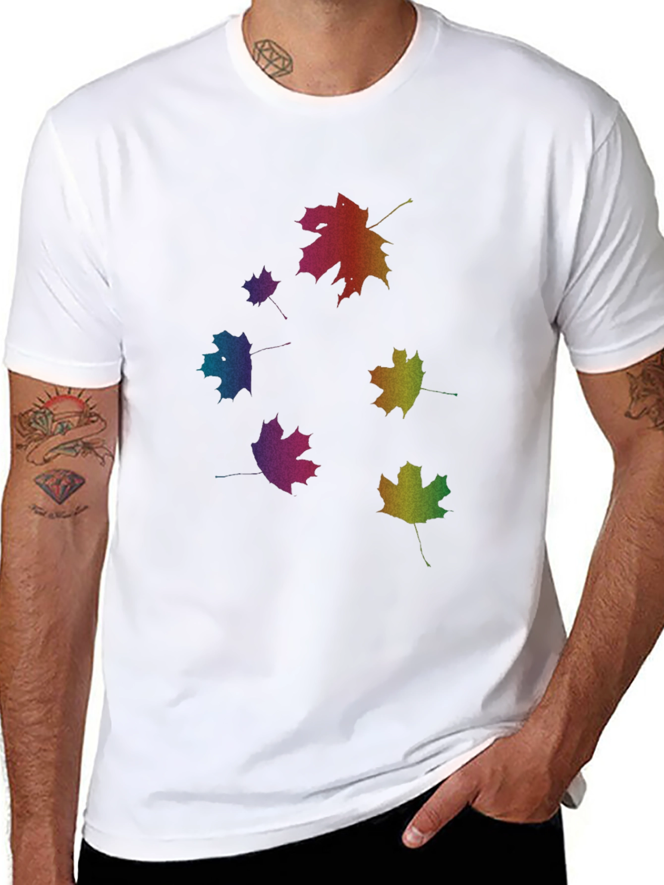 Rainbow Leaf T-Shirt - Nature Inspired Tee