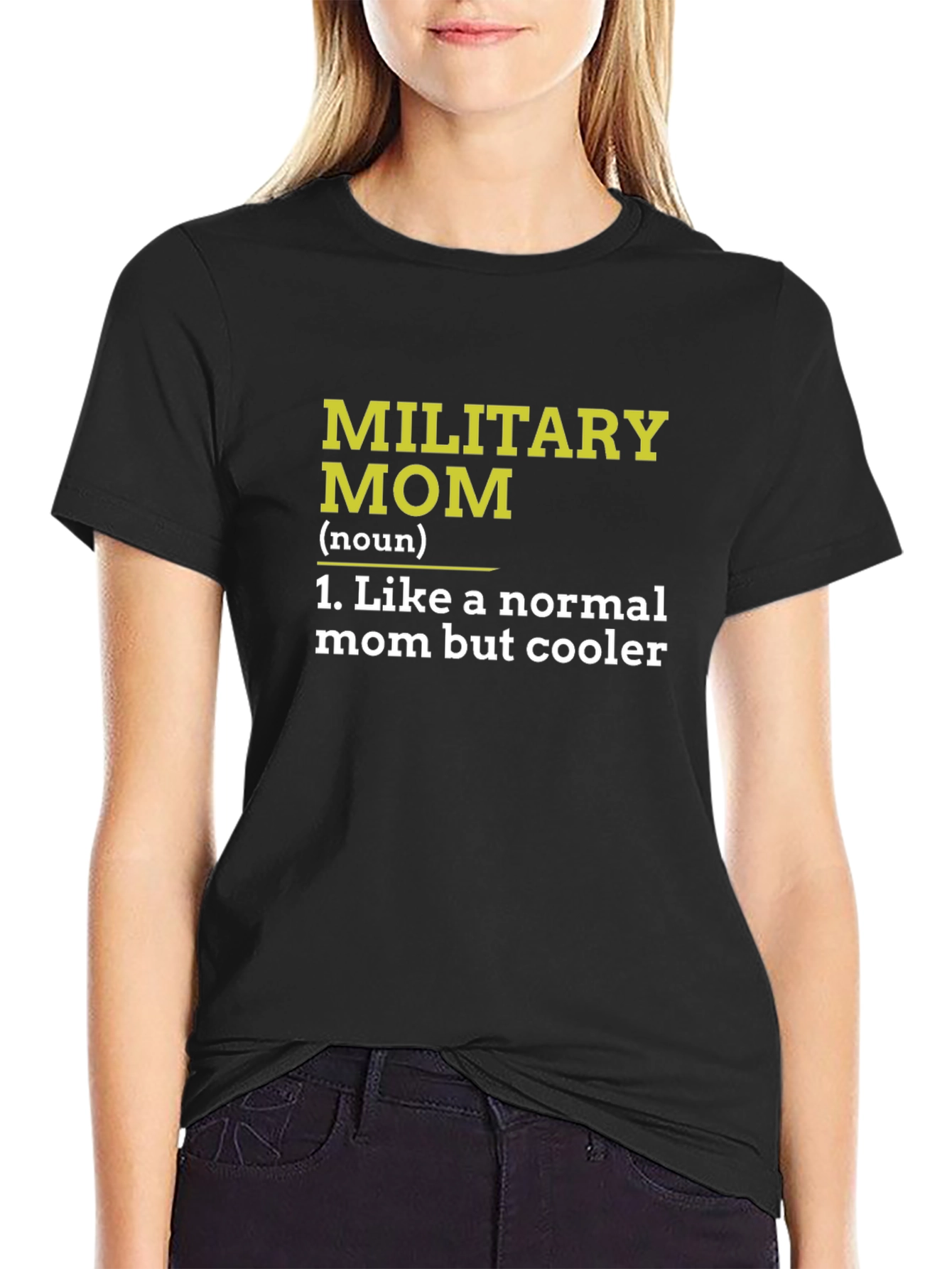 Military Mom Definition Black T-Shirt