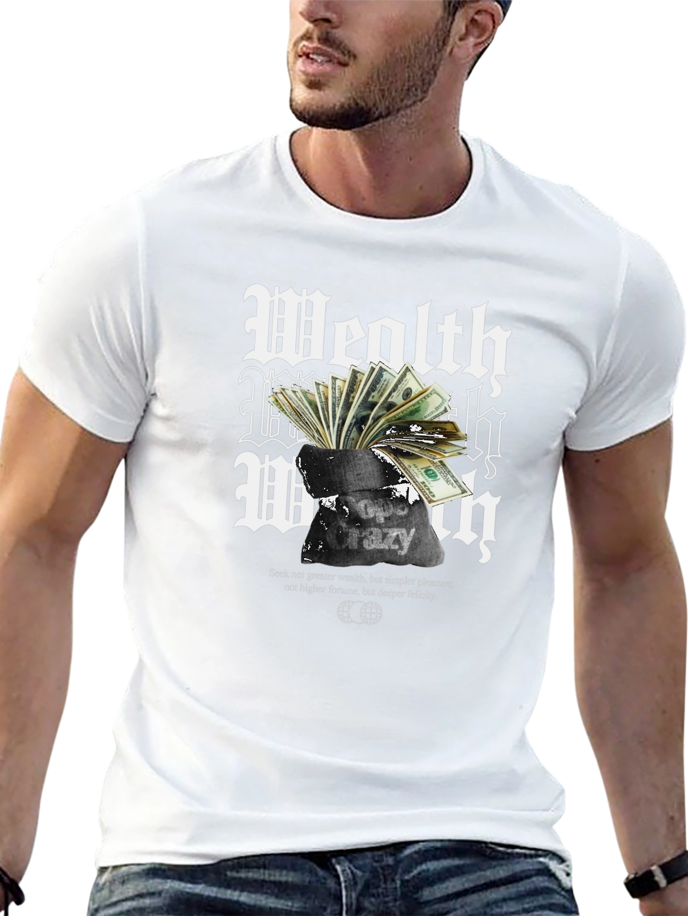 Wealth Crazy T-Shirt - Black Graphic Tee