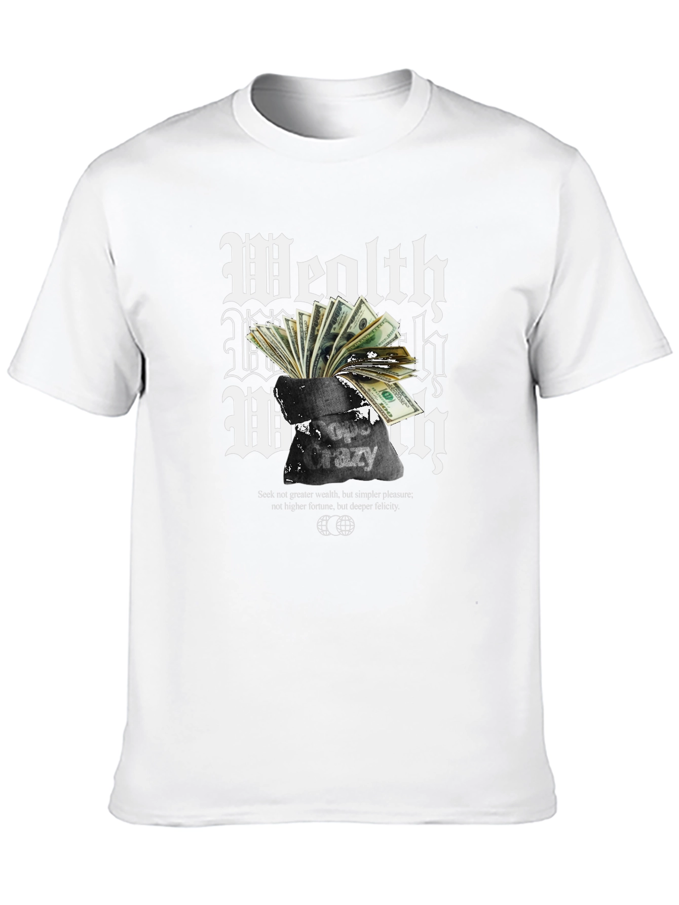 Wealth Crazy T-Shirt - Black Graphic Tee