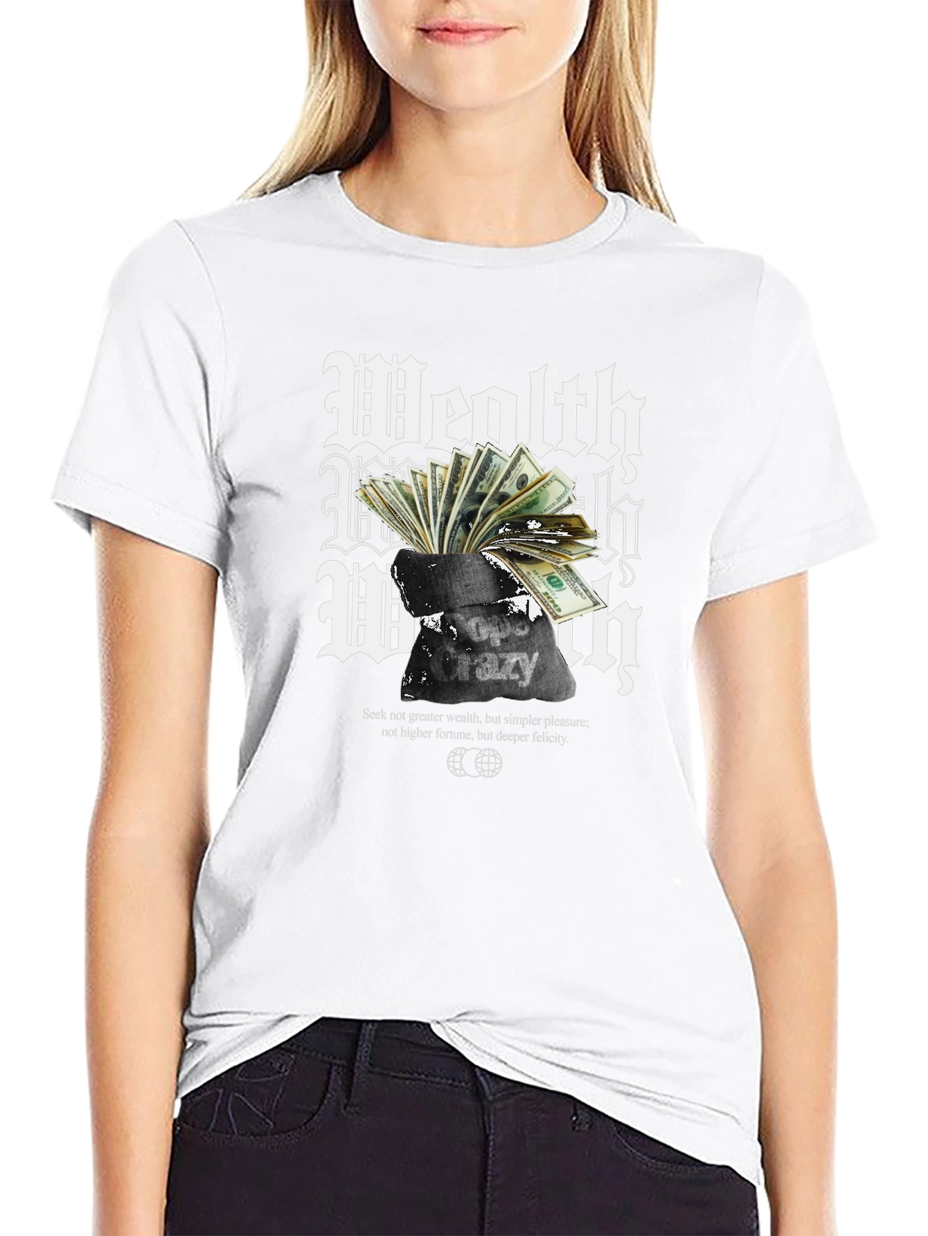 Wealth Crazy T-Shirt - Black Graphic Tee