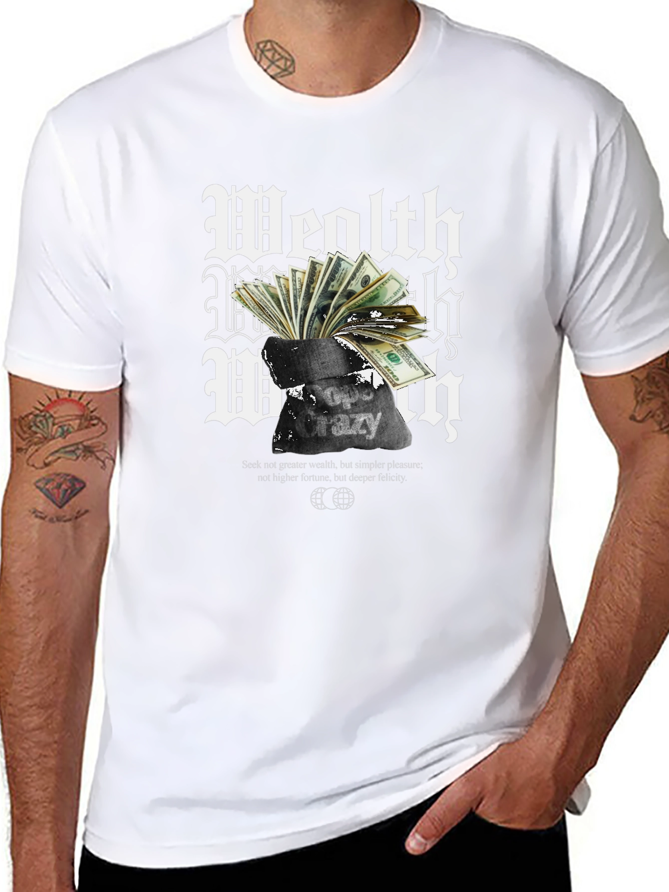 Wealth Crazy T-Shirt - Black Graphic Tee