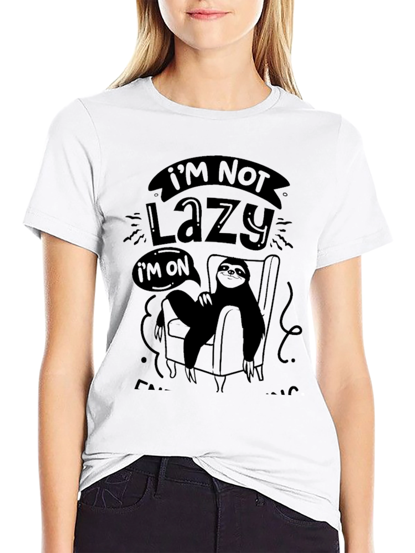 Lazy Sloth Graphic T-Shirt - Mens Black Tee