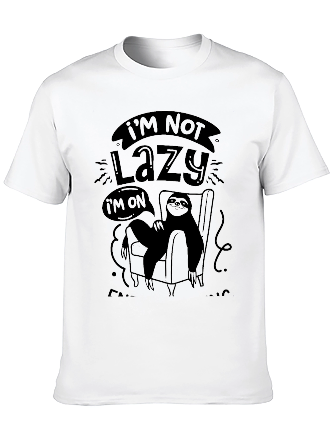 Lazy Sloth Graphic T-Shirt - Mens Black Tee
