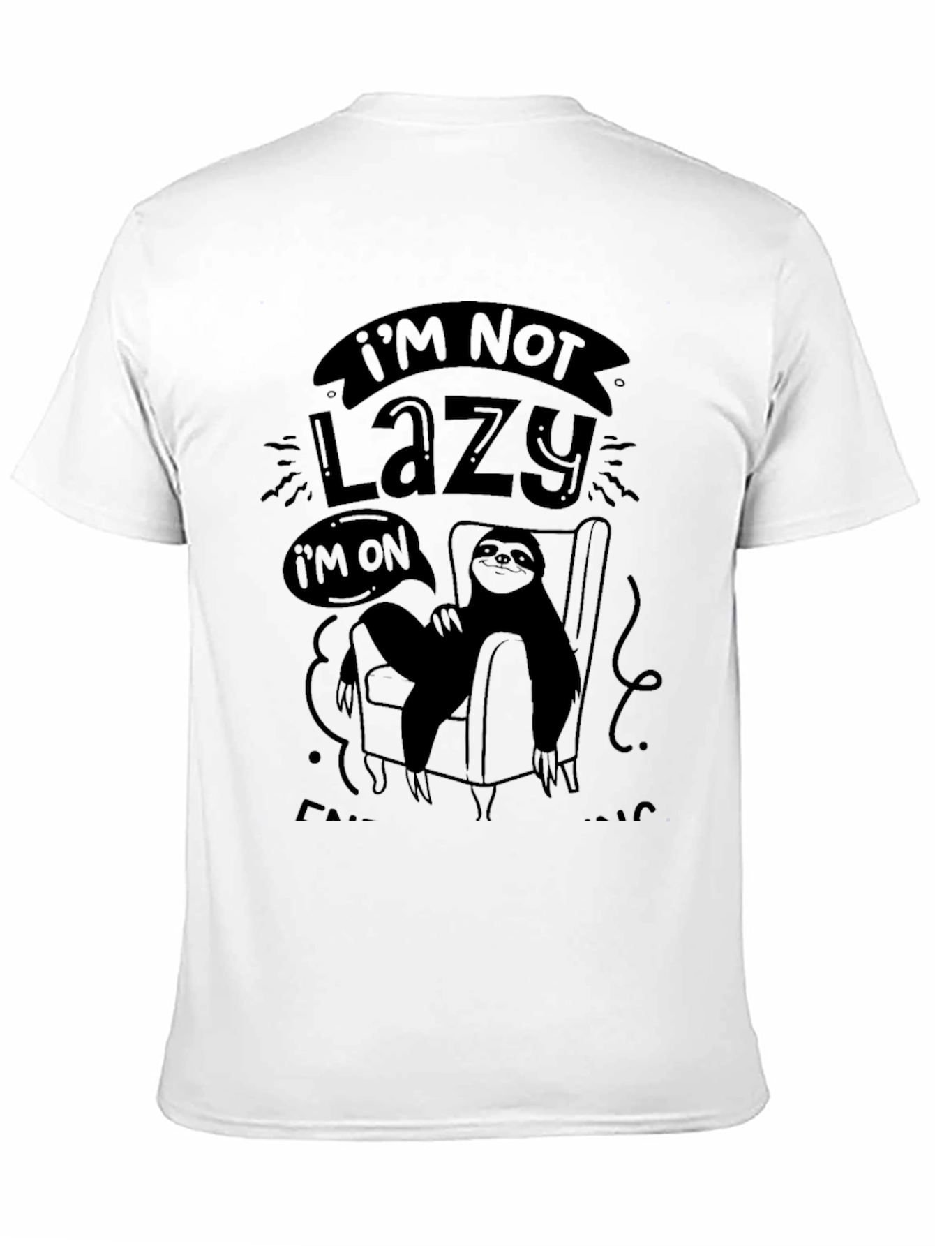 Lazy Sloth Graphic T-Shirt - Mens Black Tee