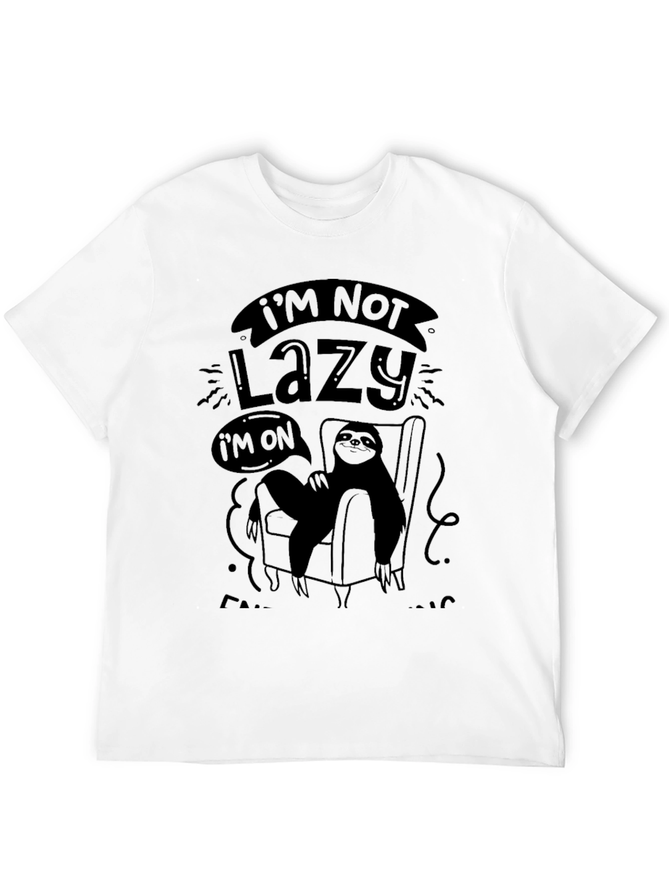 Lazy Sloth Graphic T-Shirt - Mens Black Tee