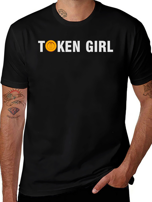 Token Girl Black Cotton Graphic Tee
