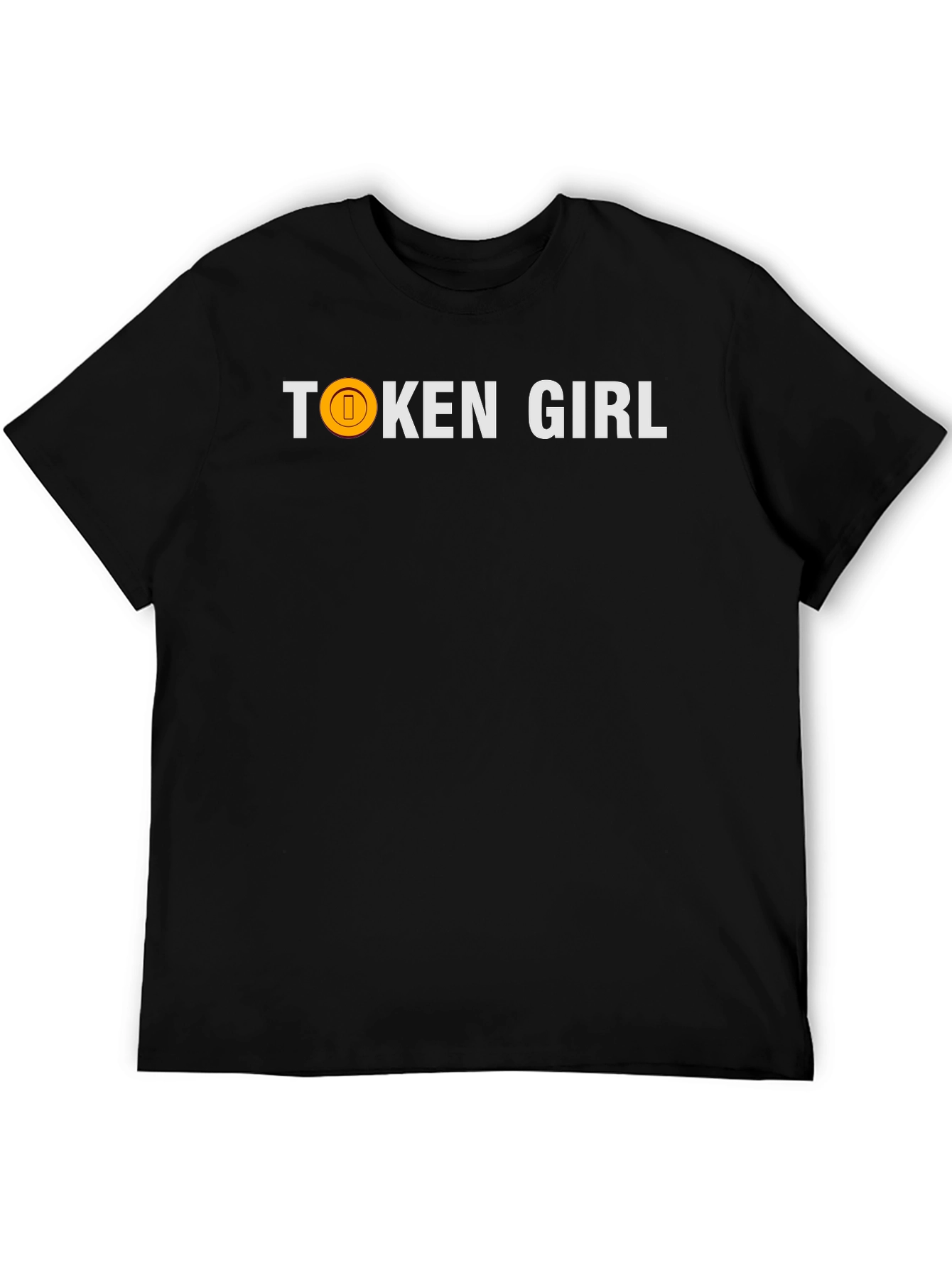 Token Girl Black Cotton Graphic Tee